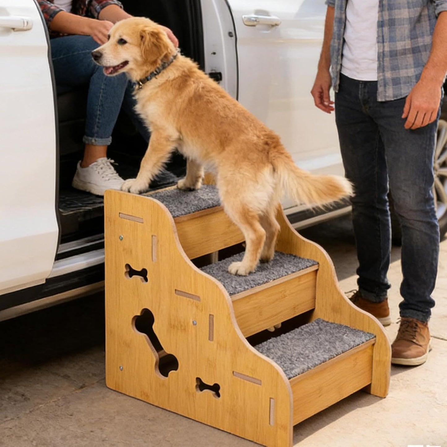 Pet Stairs - Puppy Climbing Ramp Stairs, Dog High Bed Steps with Non Slip Surfaces & Lightweight Design for Indoor Bedroom Sofa Window Living Room RV Couch Furniture Apartment Use