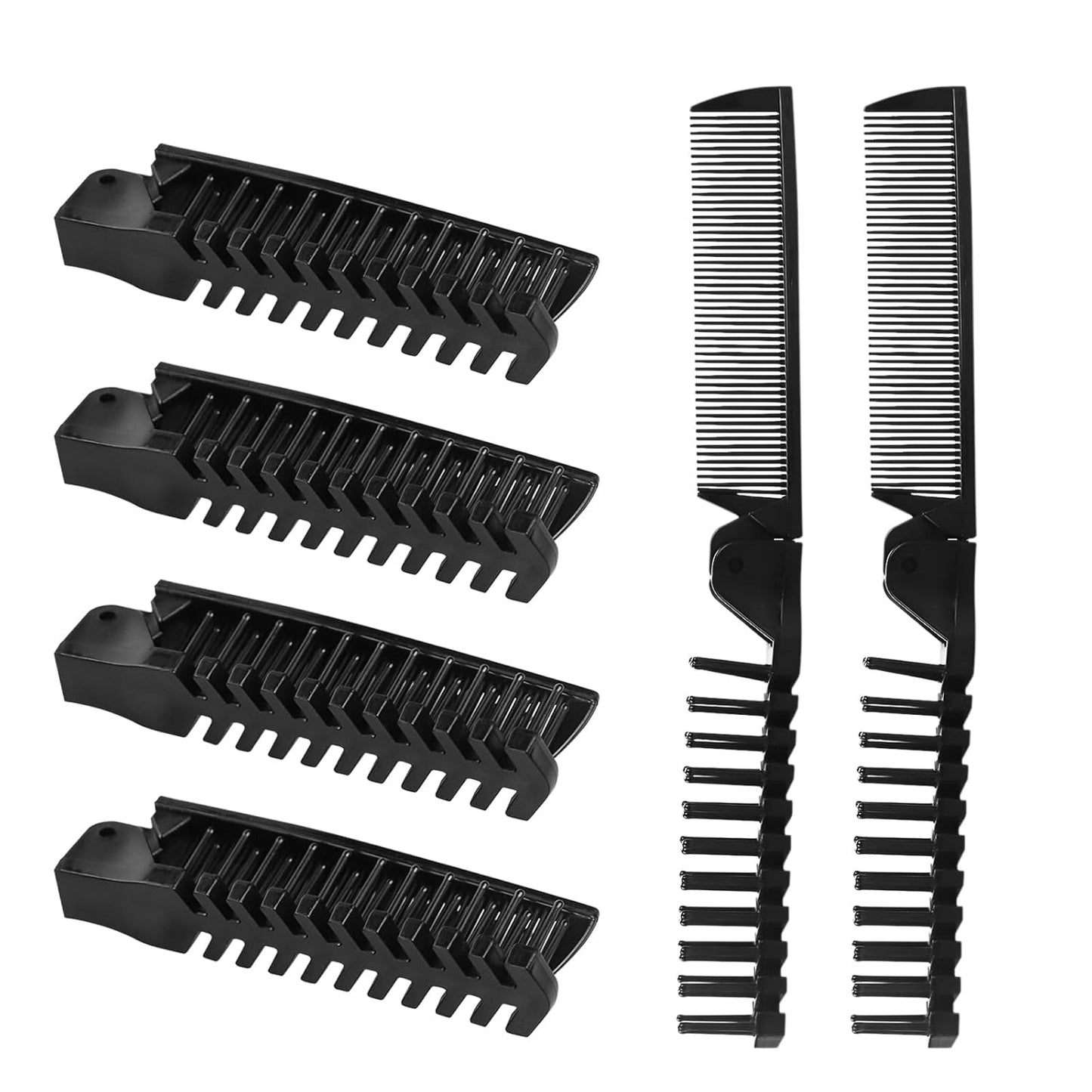 Foldable Combs in Bulk Individually Wrapped, Travel Pocket Hair Comb, Folding Hair Brush Double Headed, Brush Comb Styling Tool for Men Women Combs, Black (One Size, 200, Count)