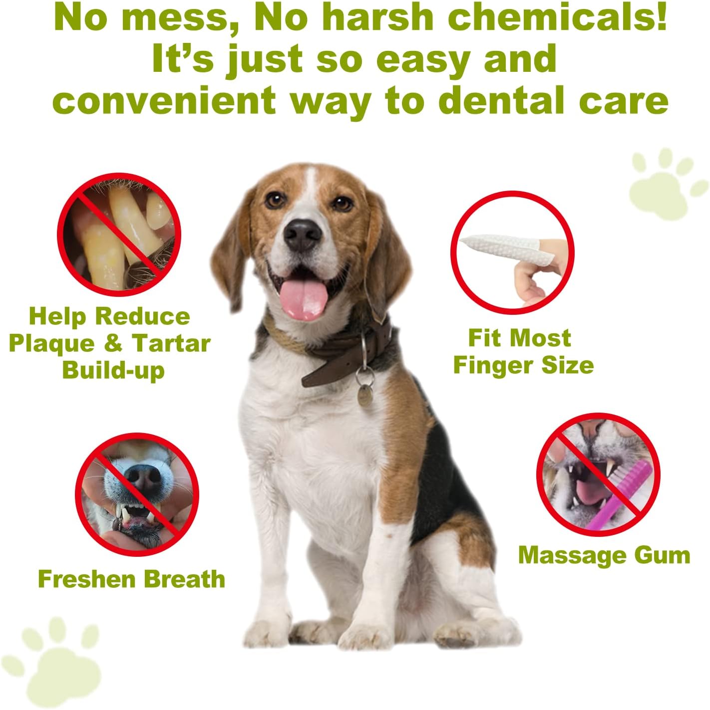 DR.EASY Breath Freshener Dental Finger Wipes 80ct for Dog & Cat, Help Wipe Away Plaque&Tartar, No Added Harsh Chemicals No Brush Formula