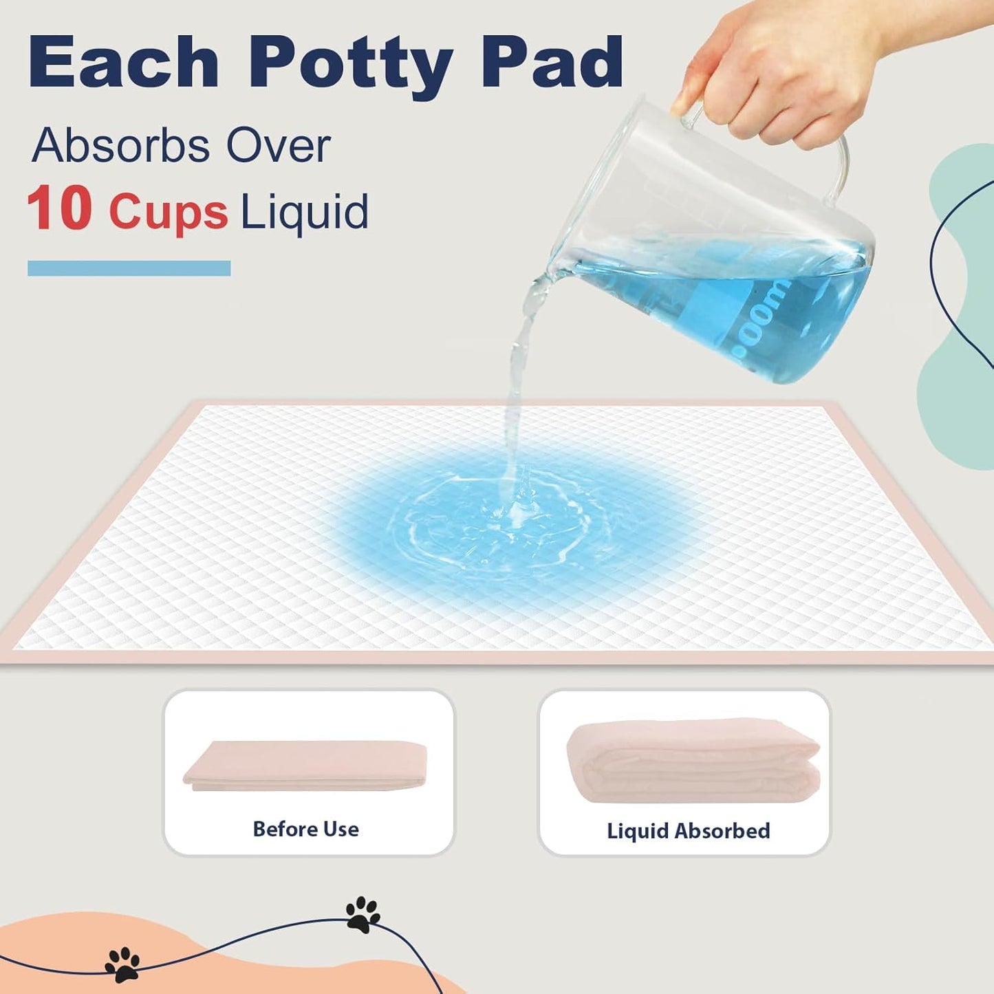 XXL Dog Pee Pads 36"x36" Extra Large Pink Puppy Pads, 6-Layer Super Absorbent & Leak-Proof Potty Training Pads, 35 Count Pet Pads for Cats, Rabbits & Small Animals