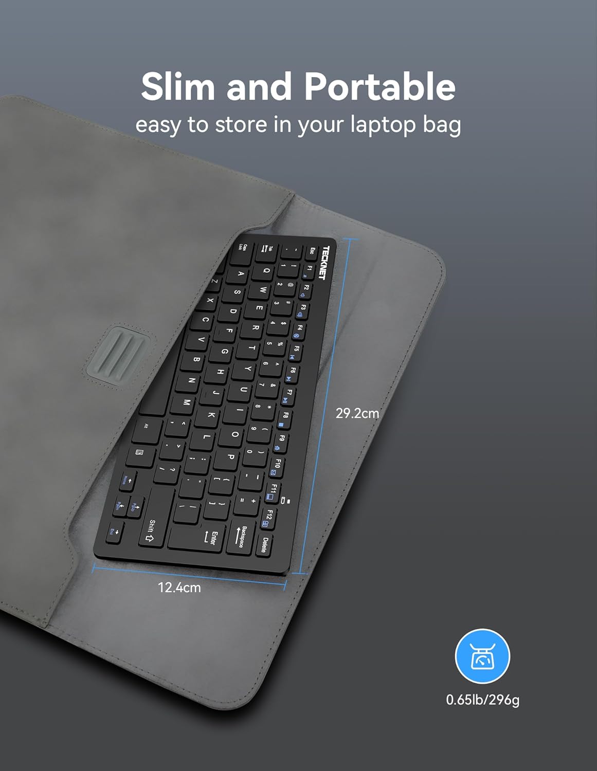 TECKNET Wireless Keyboard and Mouse Combo, Mini Cordless Computer Keyboard and Mouse Set 2.4GHz, Silent Adjustable 1600 DPI, Quiet Click, Lag-Free for Computer, Laptop, PC, Windows, Mac, Chrome OS