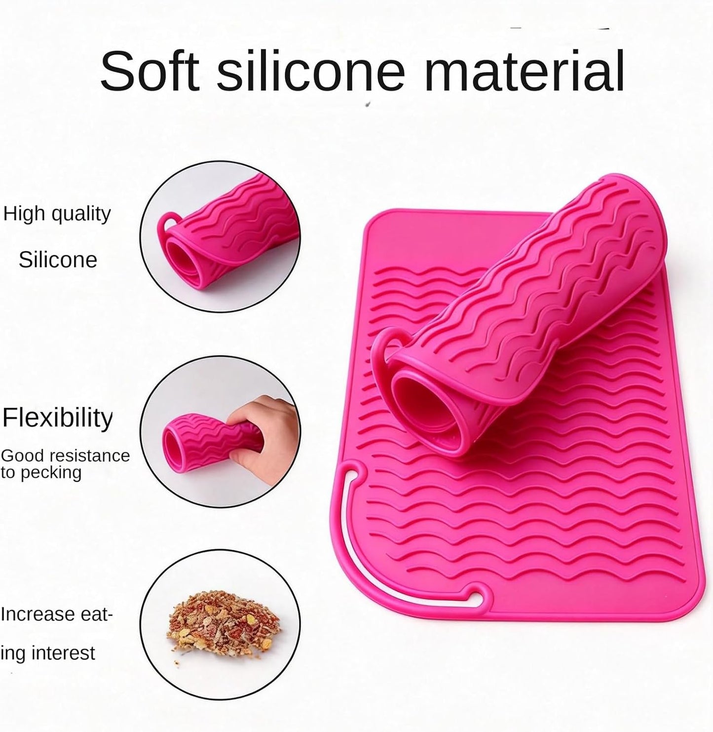 Bird Feeder - Silicone Slow Feeding Puzzle, Interactive Foraging Activity Toy with Soft Flexible Material, Mental Stimulation Chew Design, Ideal for Parakeet Cockatiel Conure Cage Play