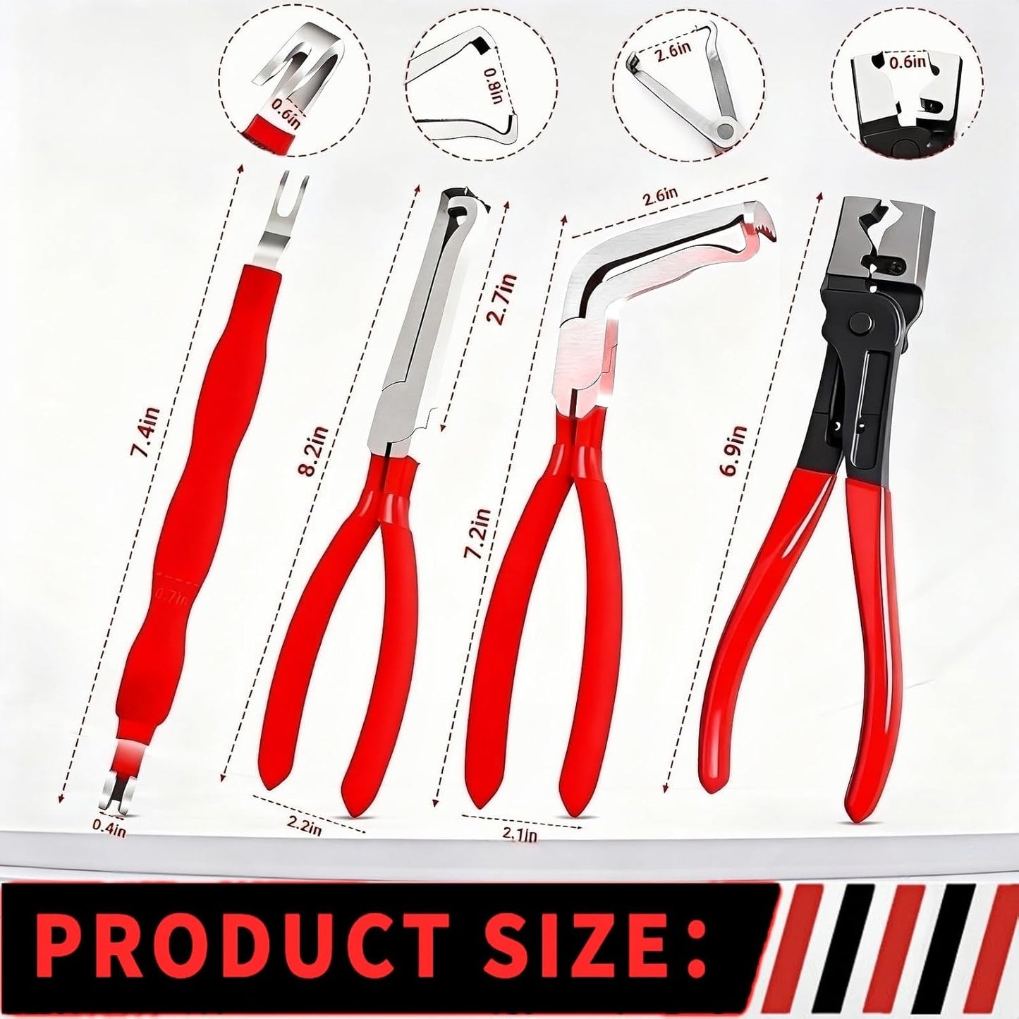 6PCS Automotive Electrical Disconnect Pliers Set, Depinning Tool for Electrical Terminal & Hose Clip Removal,Professional Automotive Electrical Clip Removal