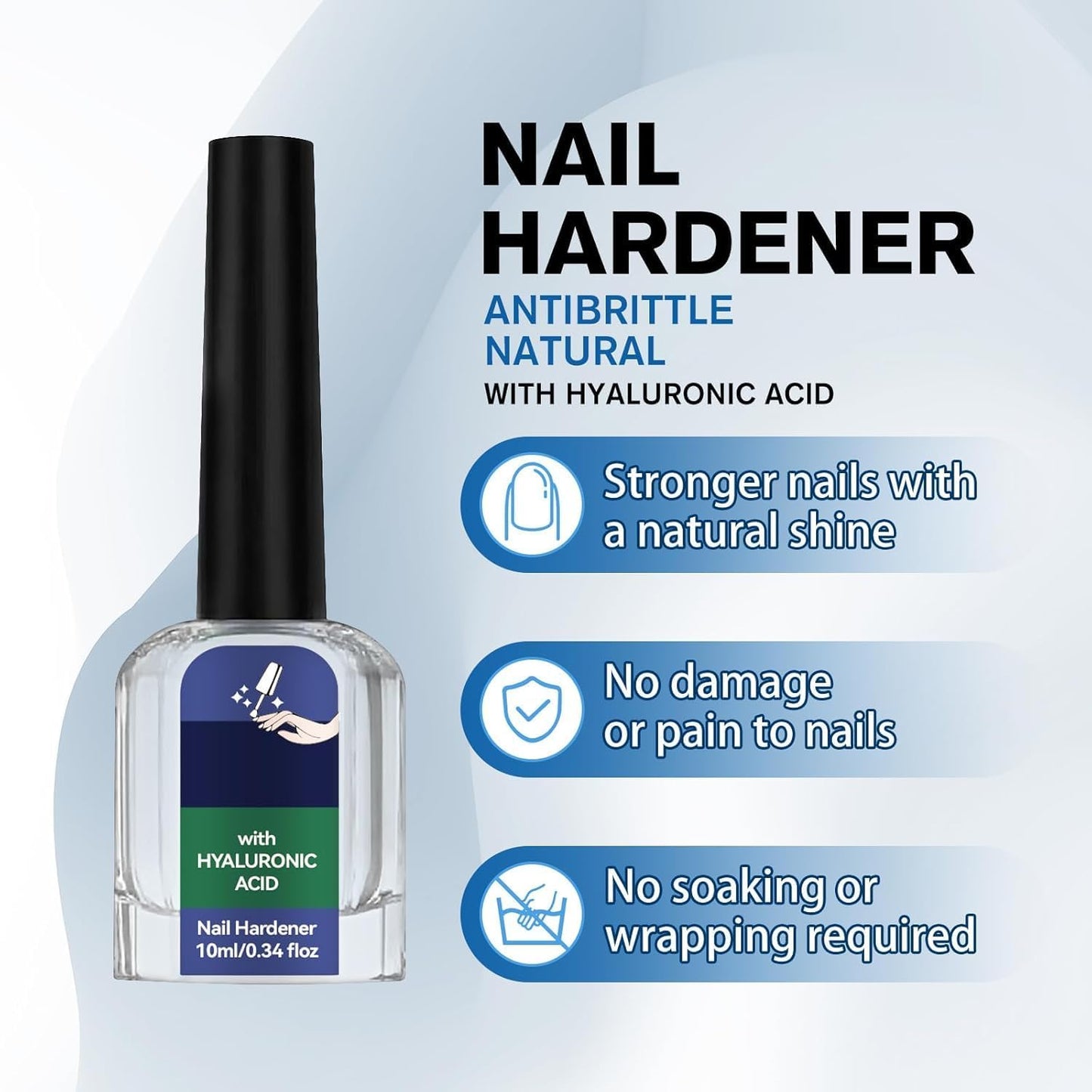 beambalm nail hardener - Hyaluronic Acid Gentle & Effective Natural Nail Repair Solution, Repairs Cracked Cuticles, Anti-fracture natural luster, Nail hardener Calcium, Fast Absorbing