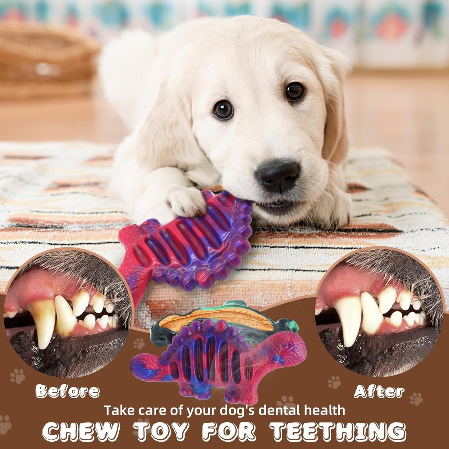 Magicorange 4 Pack Dog Chew Toys for Aggressive Chewers, Nylon Durable Dog Toys, Milk Flavored Tough Chew Toys