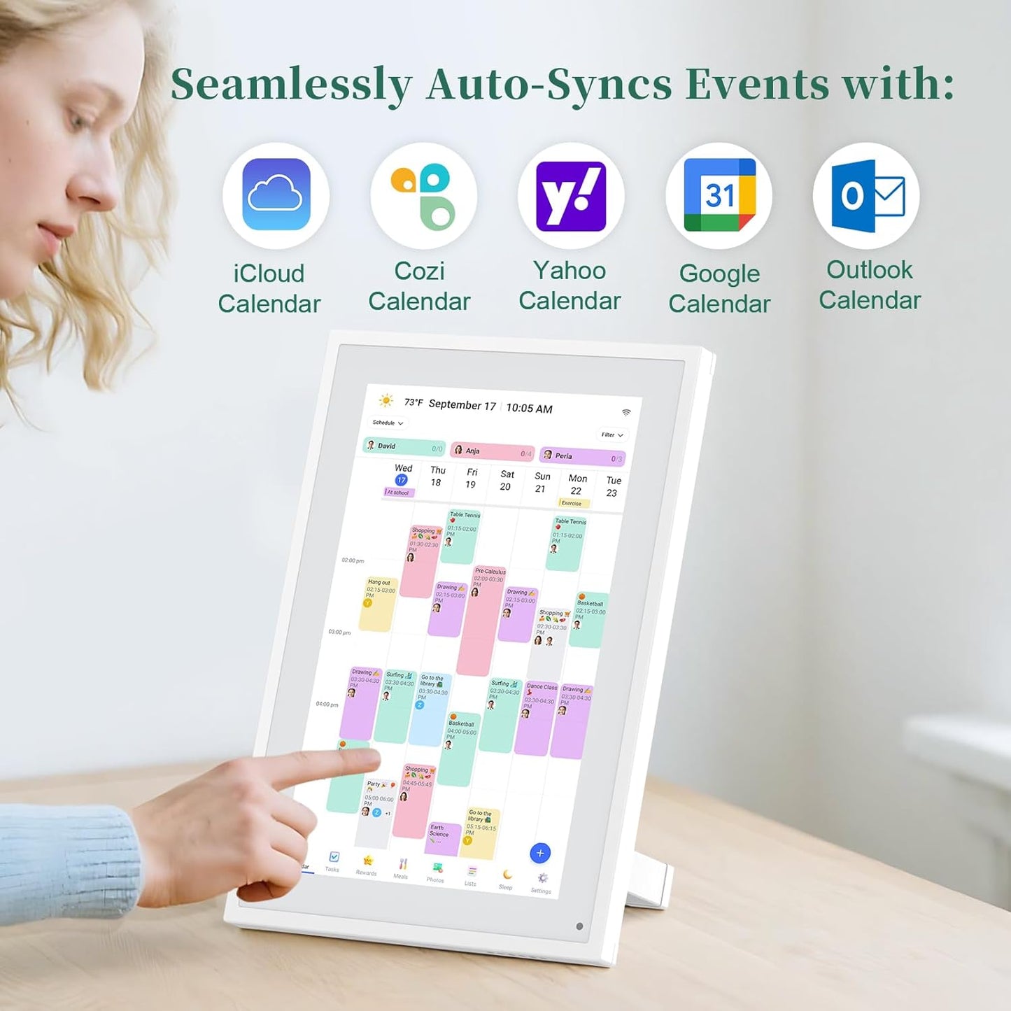 Digital Calendar,10.1 Inch Smart Electron Calender Family Planner,HD Touch Screen Home Interactive with WiFi App Control,AI Meal Schedule, Duty Chart,Achievement Rewards-Share Photos,Videos and Sound Reminder,Gifts for Women Men, Gifts for Mom Dad