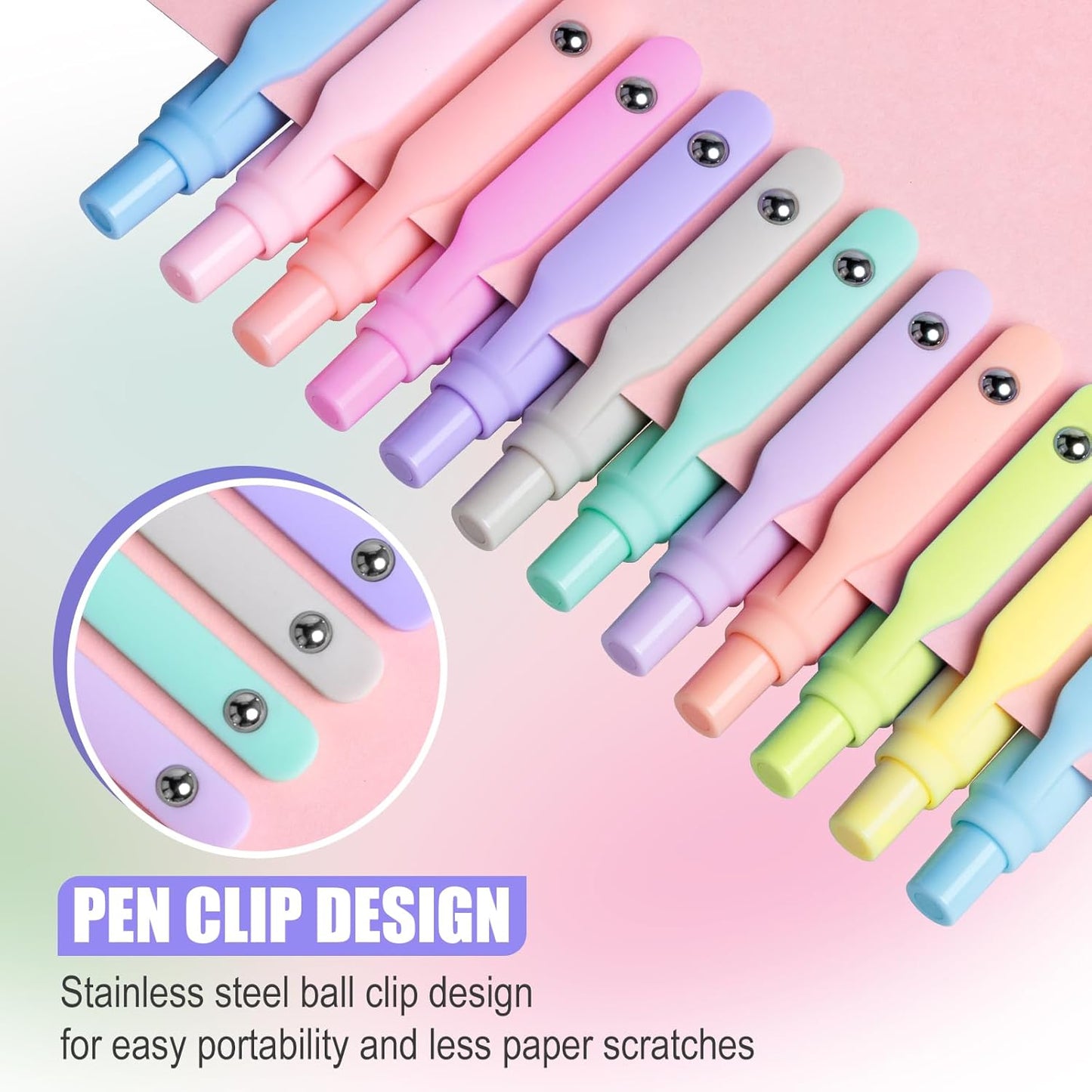 Gel Pens, 12 Pcs 0.5mm Fine Point Aesthetic Pens, Quick Dry No Smudge, Smooth Writing Comfortable Grip Pen, Cute Black Ink Journaling Pens for School Supplies Office Desk Accessories