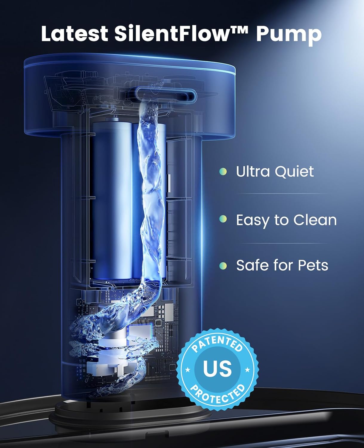 oneisall Cat Water Fountain Wireless: Stainless Steel 3.2L/108oz Cordless Pet Water Fountain, Ultra Quiet SilentFlow™ Pump, Battery Operated Automatic Water Dispenser for Cats Indoor, Motion Sensor