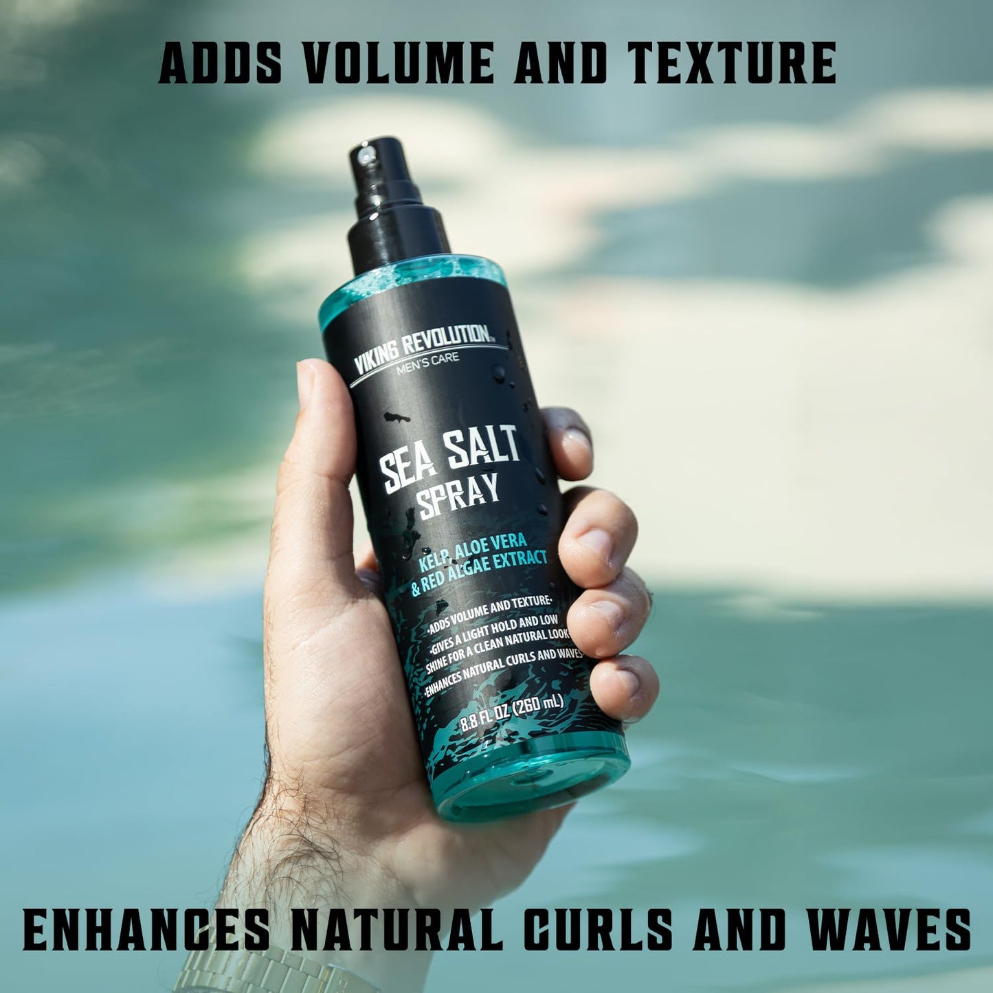Viking Revolution Ultimate Hair Care Collection - Styling Hair Kit Includes Sea Salt Spray (8.8fl oz), Texture Powder (1oz), HairClay (2 oz), Comb Set (6 Pieces) and Oil (1.7fl oz) - Men Gifts