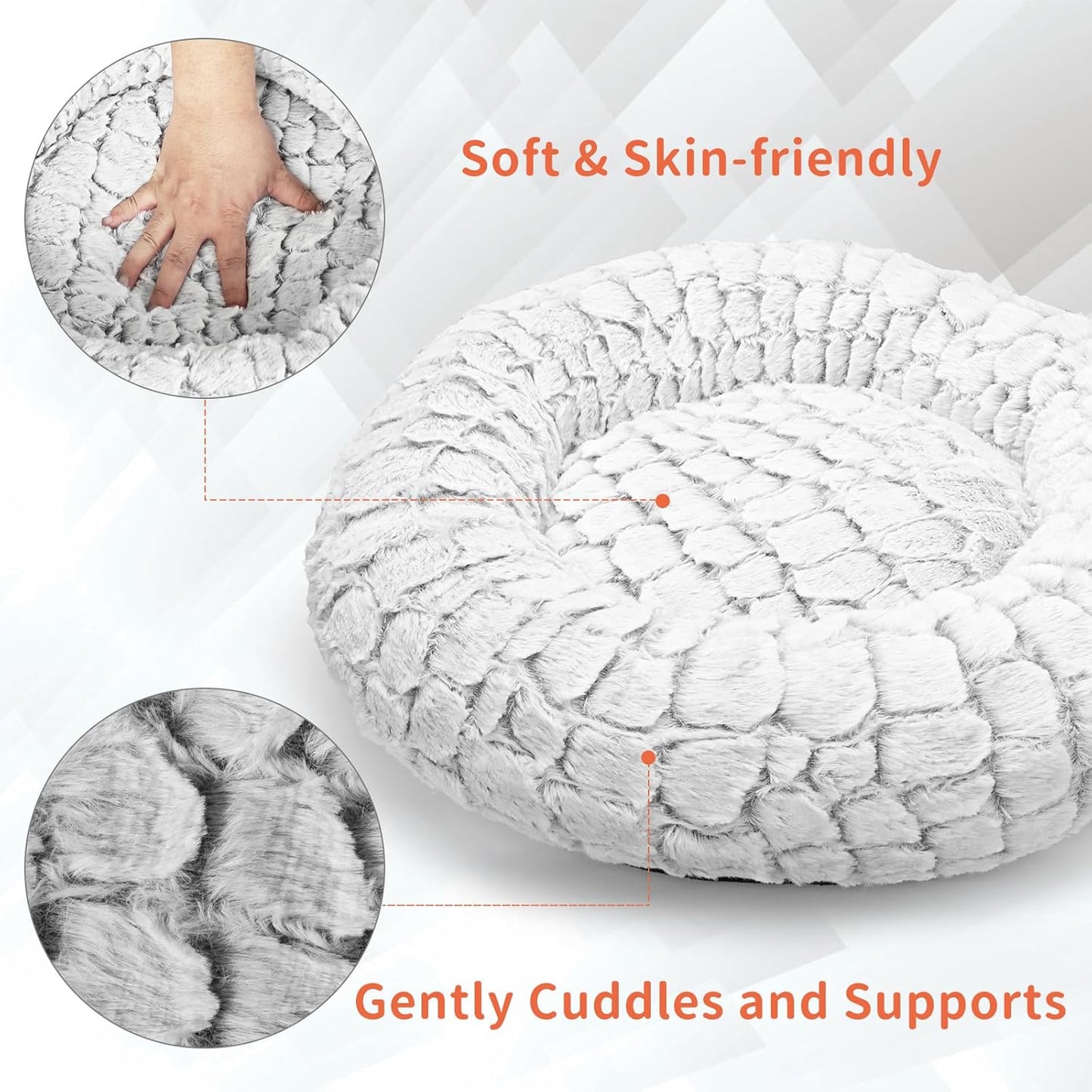 Heated Cat Bed with Timer & Temp Adjustable, Round Heating Pet Bed for Cats Indoor 19" Soft & Cozy Donut Electric Pet Warming Pad Heater for Cat