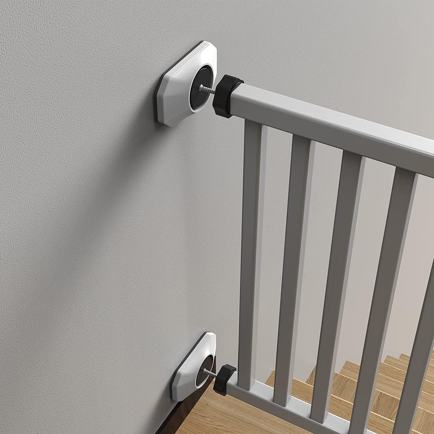 ICERO - Baby Gate Wall Protector - Protect Walls & Doorways from Pet & Dog Gates - for Child Pressure Mounted Stair Safety Gate- 8 Pack, White