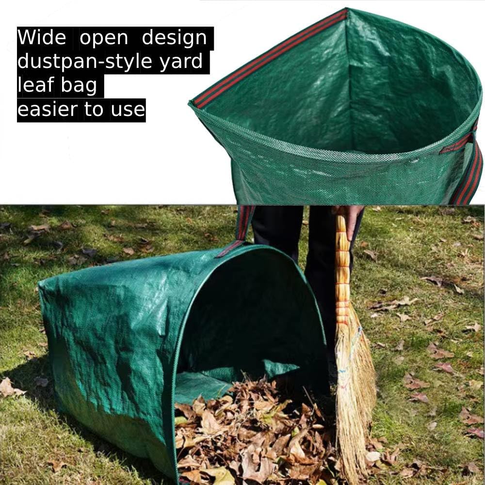 72 Gallon Garden Bag for Debris, 2-Pack Yard Waste Bag with Large Dustpan-Style Opening, Includes Gardening Gloves | Collapsible Container for Leaves, Grass Clippings, Parties, Laundry & Camping