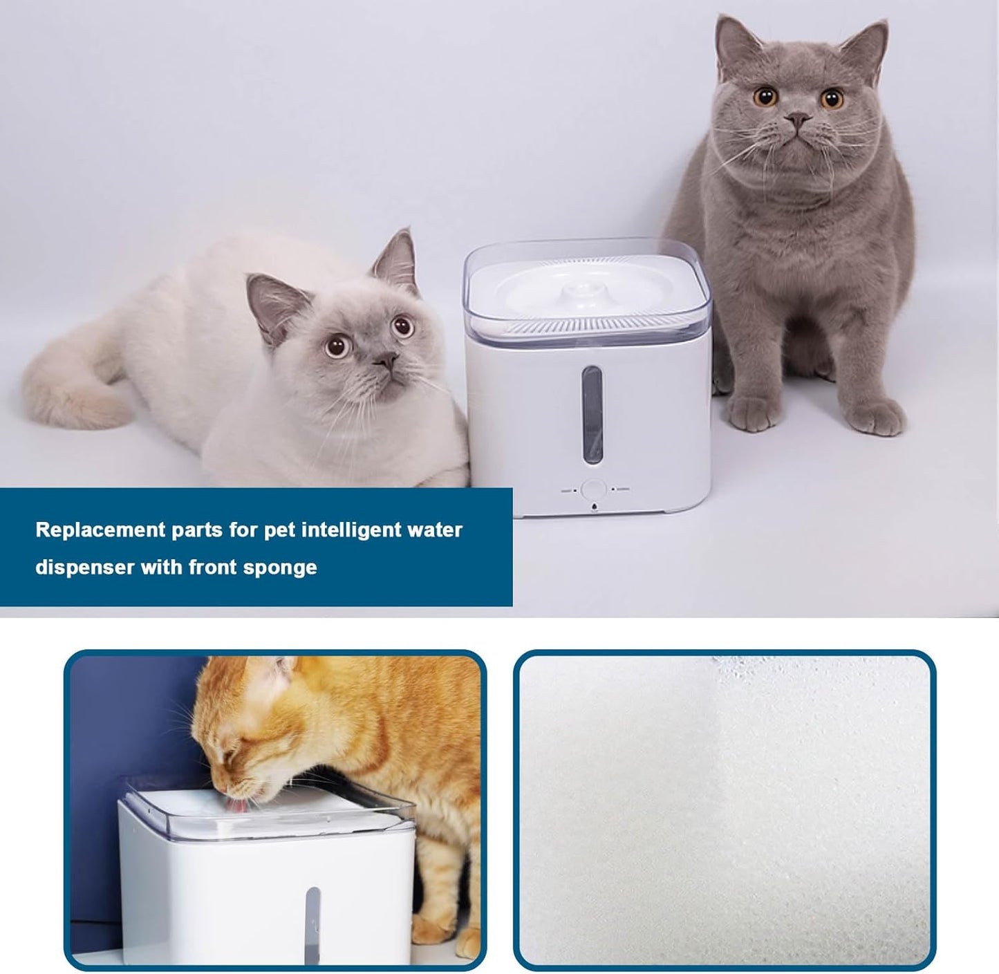 4PCS Pet Fountain Foam Filter Compatible with Petkit Smart Water Fountains Cat Dog Automatic Drinking Water Dispenser Replacement Sponge Filter