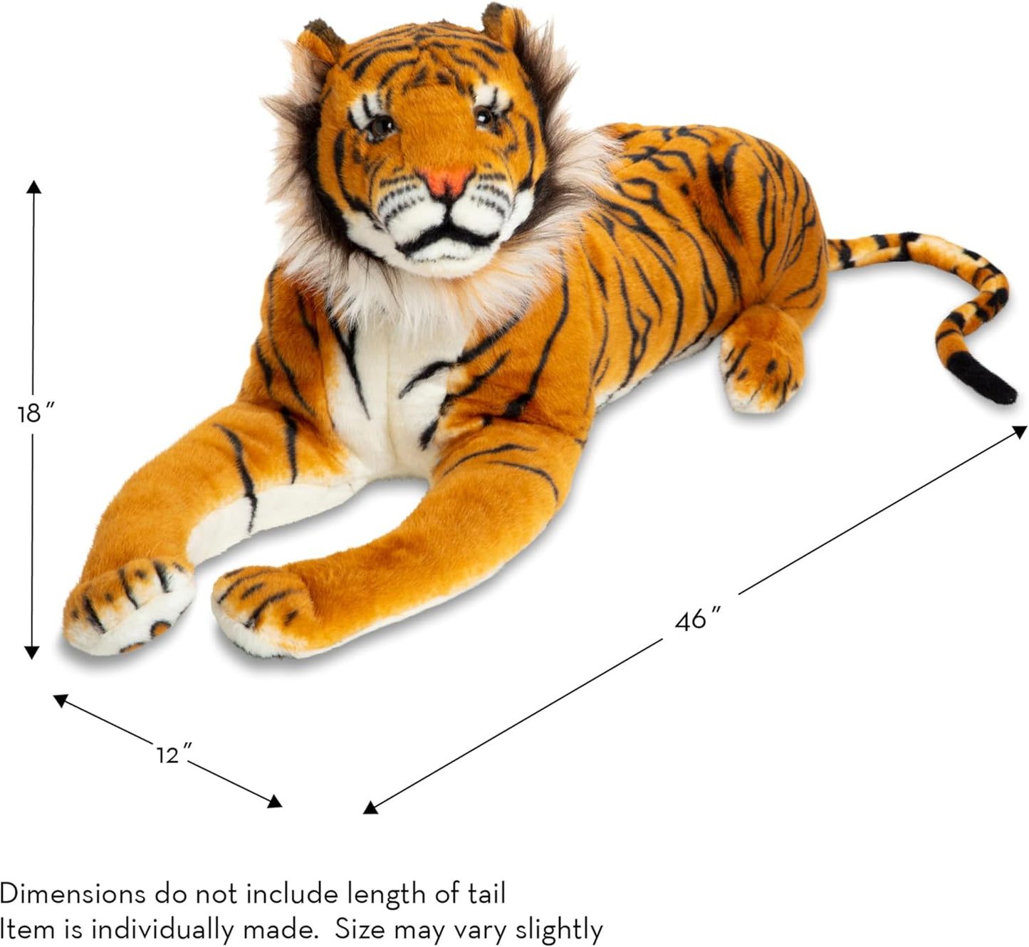 Melissa & Doug Giant Tiger - Lifelike Stuffed Animal (Over 5 feet Long)