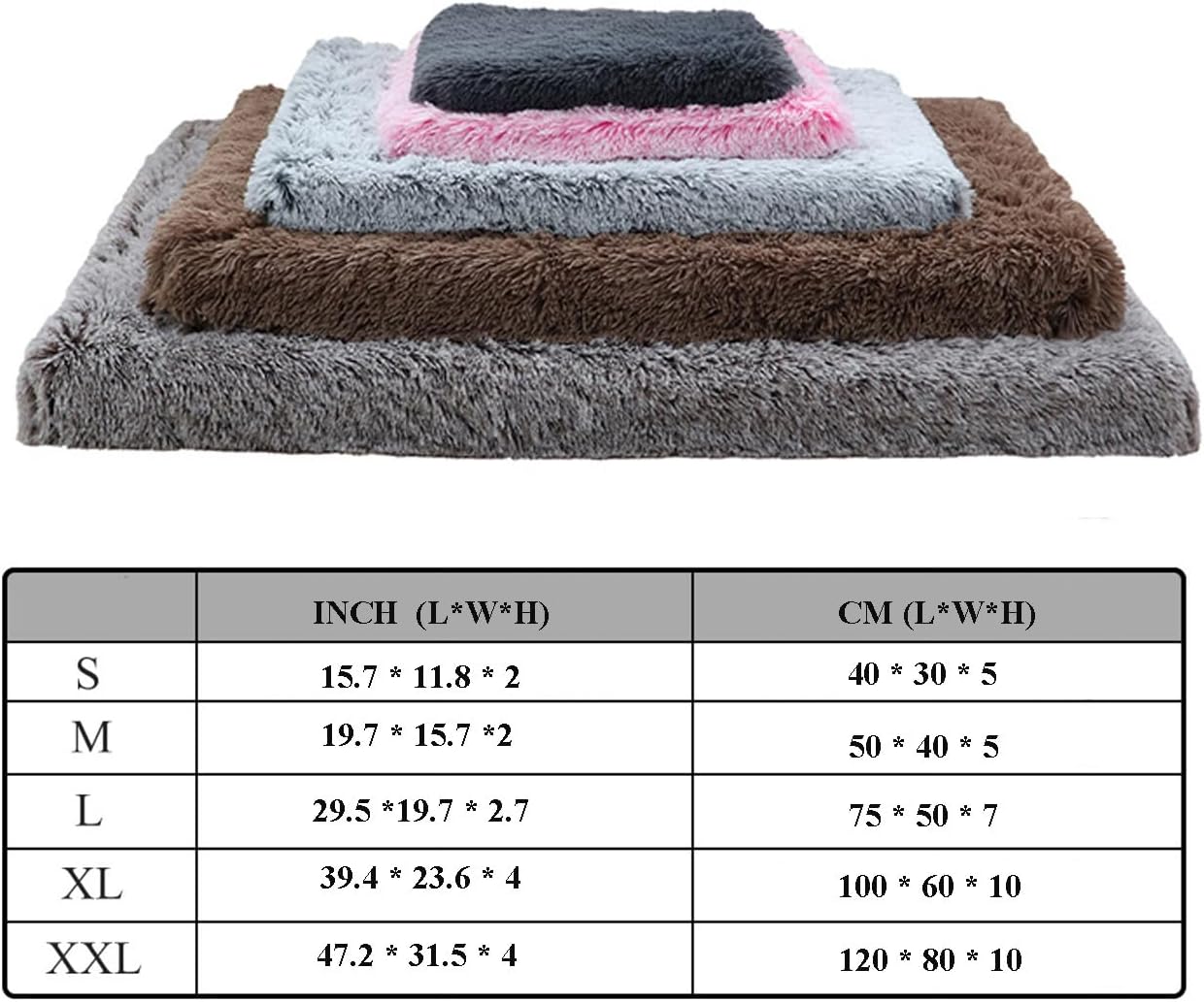Dog Bed Covers Replacement Washable for Small Medium Large Dogs Beds External Covers ONLY Cover DIY Dogs Cushion Dog Crate Bed Cover for Rectangular Foam Beds Pet Mat Case,Dark Grey,L