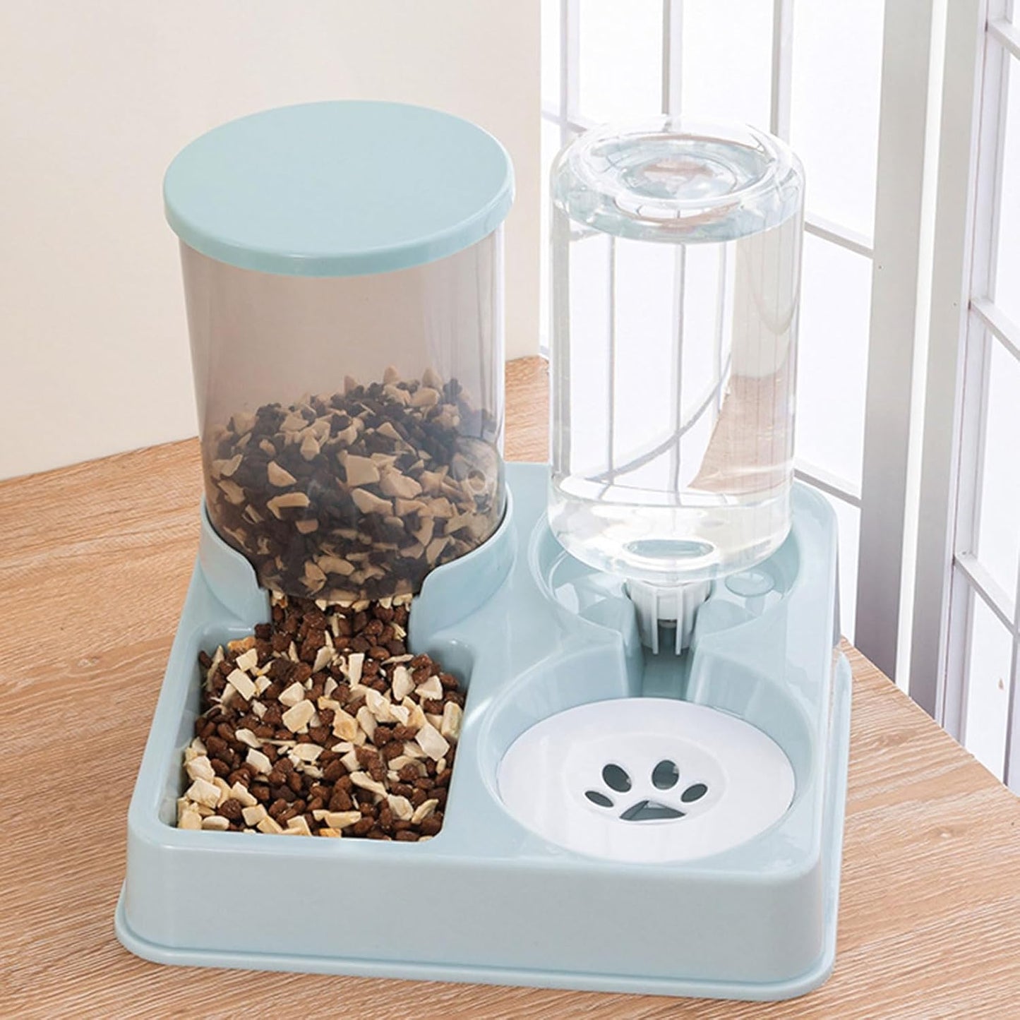 Pet Automatic Waterer Feeder Food Container Bowl Water Fountain 2 in 1 Large Dog Water Feeder Feeders