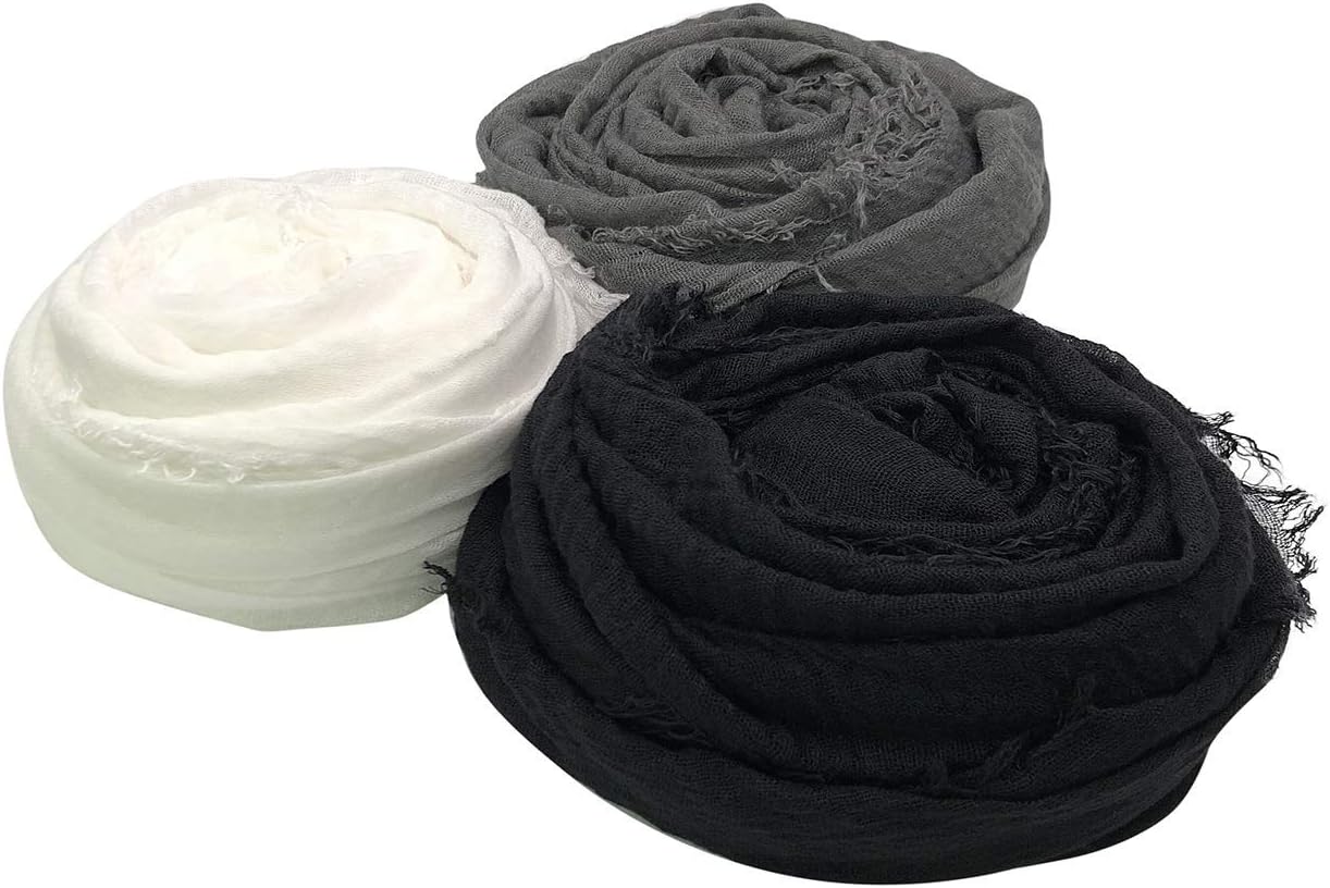 MANSHU 3 PCS Women Soft Scarf Shawl Long Scarf.