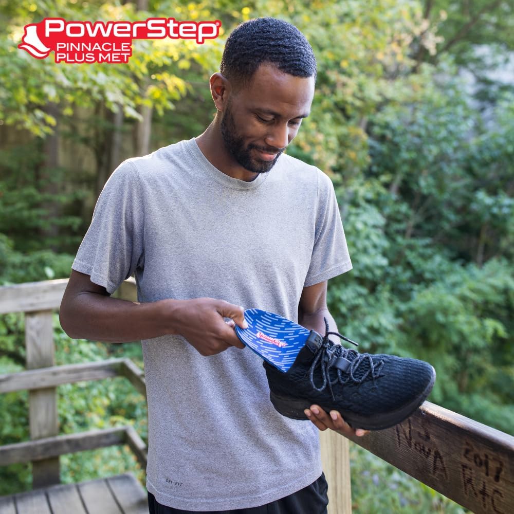 PowerStep Pinnacle Plus Met, Ball of Foot Pain Relief Orthotics, Shoe Inserts, Metatarsalgia, Arch Support, Morton's Neuroma Pain Relief, Shoe Insoles, Metatarsal Pad, Made in USA (M 11-11.5)