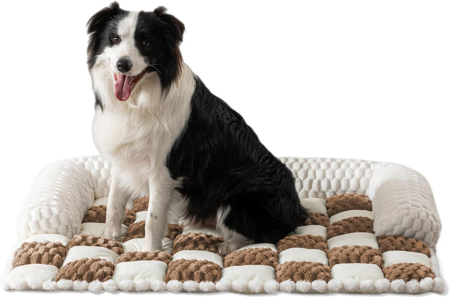 Calming Dog Bed Mats, Thick Flannel Mat for Pets Dog Pad, Washable Non-Slip Couch Protector Pet Friendly Dog Mat for Couch and Sofa(Brown, M-33.45 x 30.71 inch)