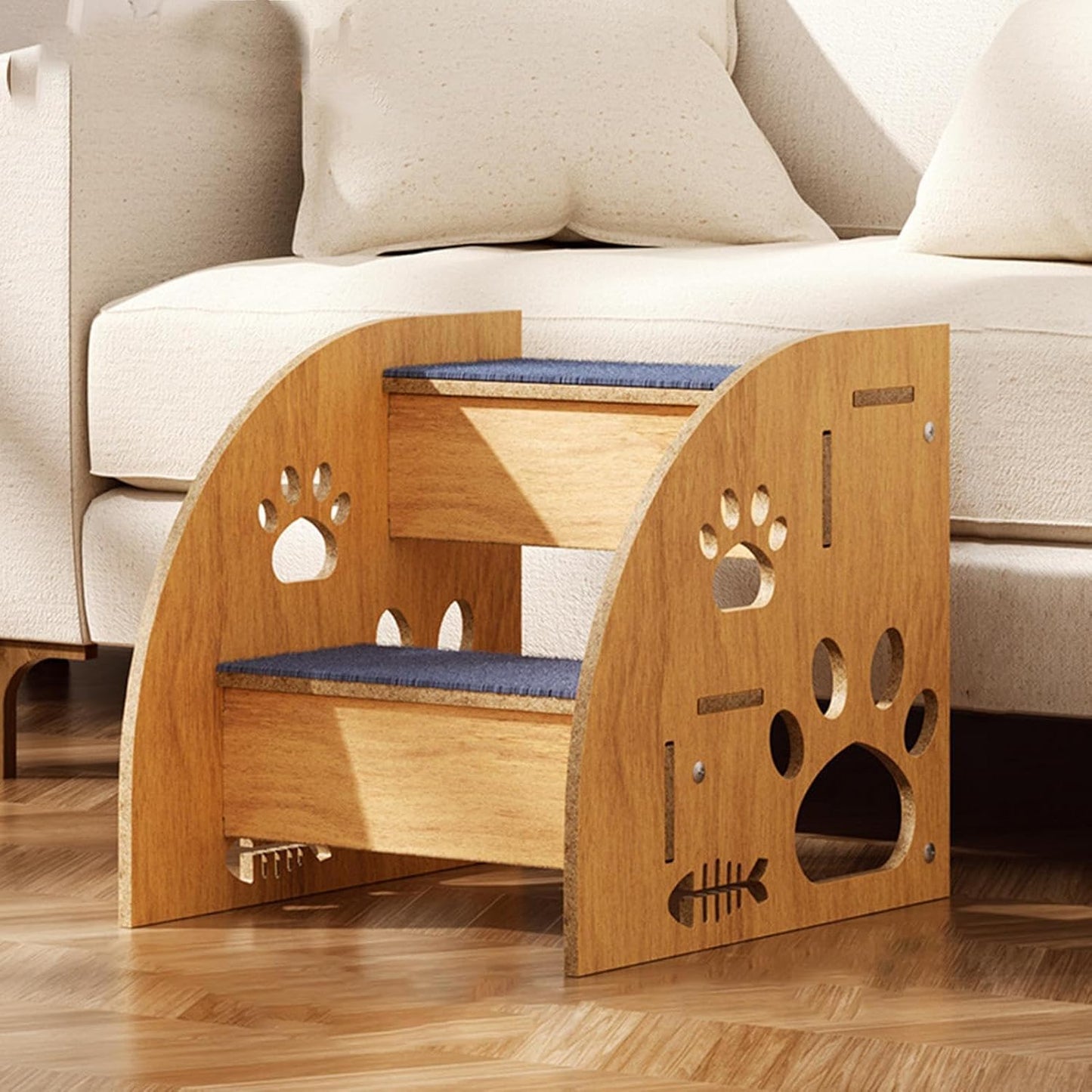 Pet Steps for Cats | Dog Steps Pet Stairs Dog Ramp | Non-Slip Cat Stairs, Wooden, High Bed Climbing Bed, Supplies