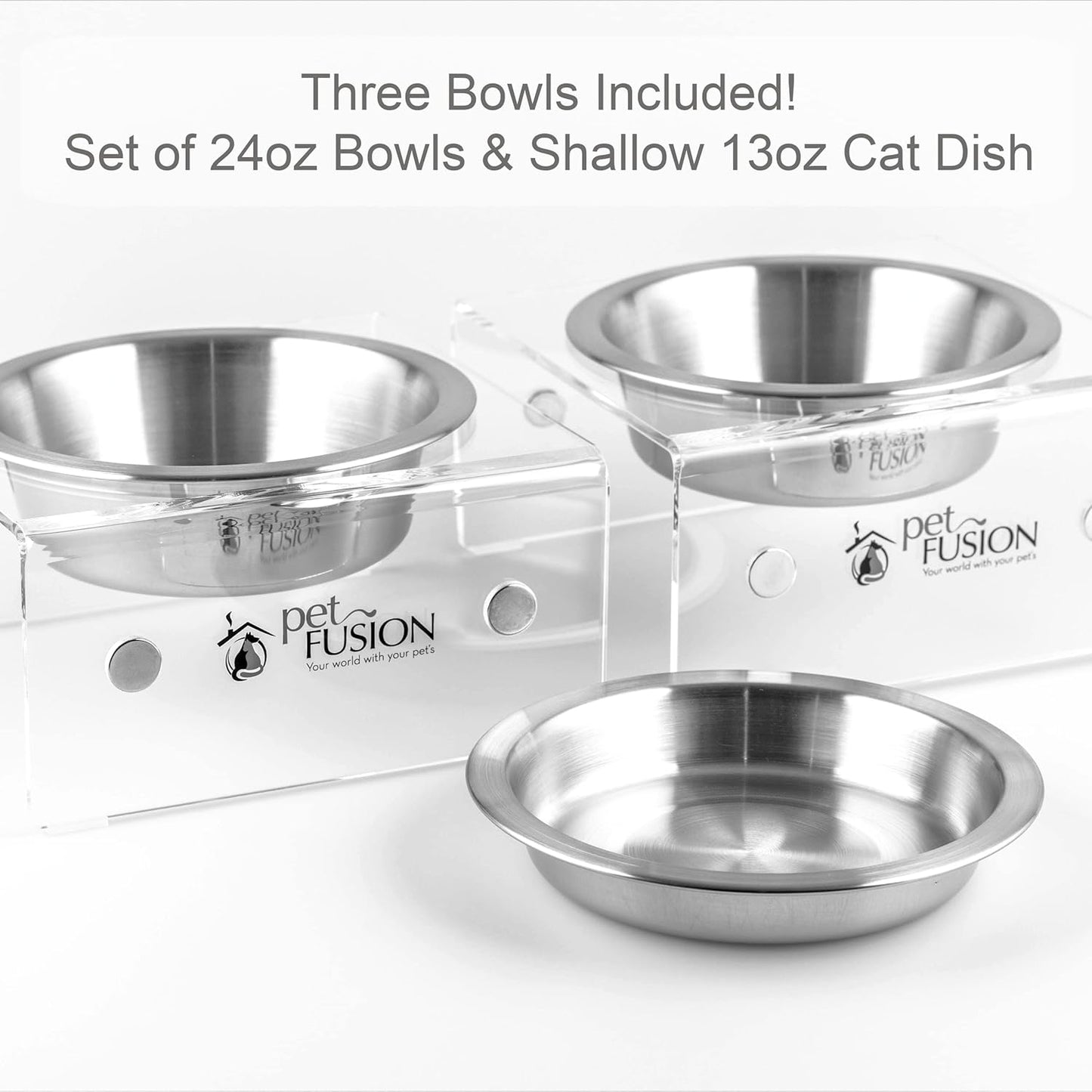 PetFusion Elevated Dog Bowls, Cat Bowls Innovative Raised Pet Feeder