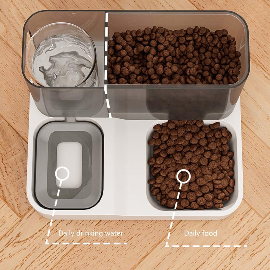 Practical Dog Water Food Bowl Water Dispenser for Pet Cat Lovely 2 in 1 Dog Feeder Food Container Bowl
