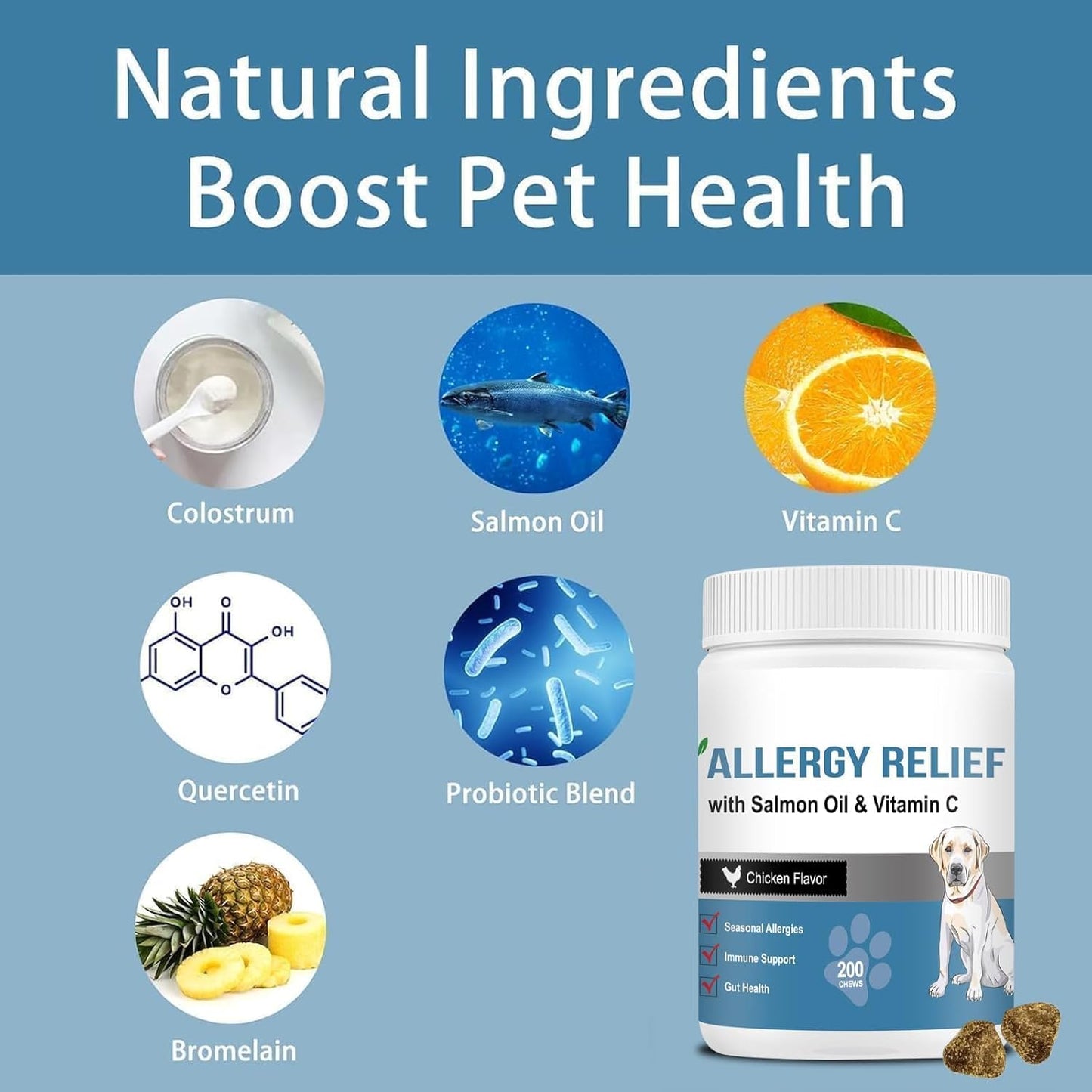 Dog Allergy Relief Chews, Anti Itch Allergy Relief Omega Dog Chews