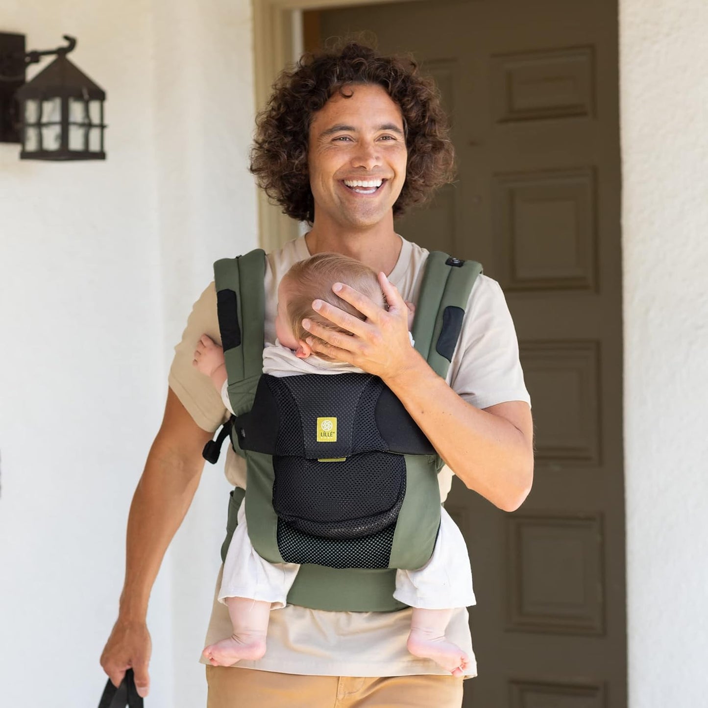 LÍLLÉbaby Complete Airflow Deluxe Ergonomic 6-in-1 Baby Carrier Infant to Toddler with Lumbar Support (7-45 Pounds), 360 Degree Baby Wearing, Inward and Outward Facing (Olive/Black)