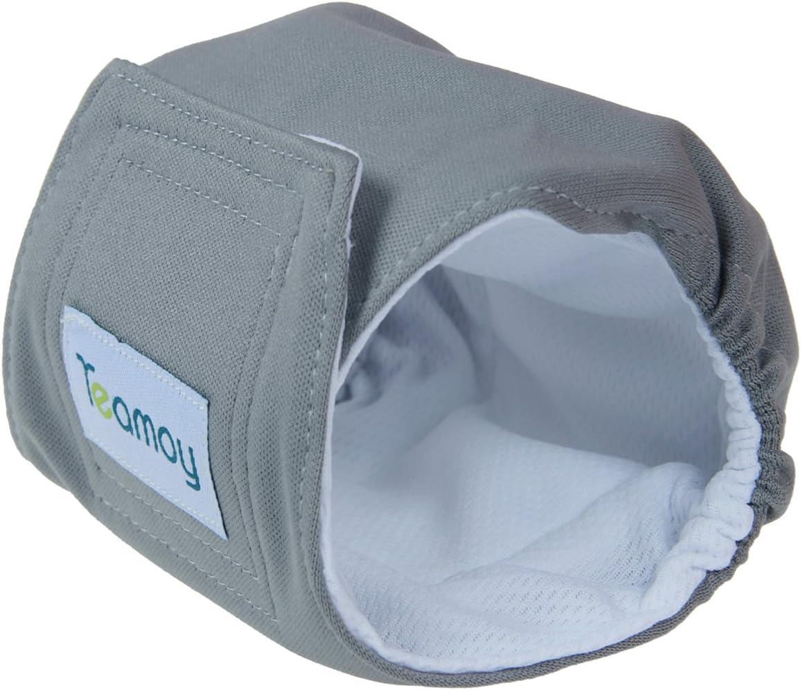 Teamoy Male Dog Belly Bands Washable 4-Pack, Reusable Dog Diapers Wraps for Incontinence & Marking (XS,7"-9" Waist)