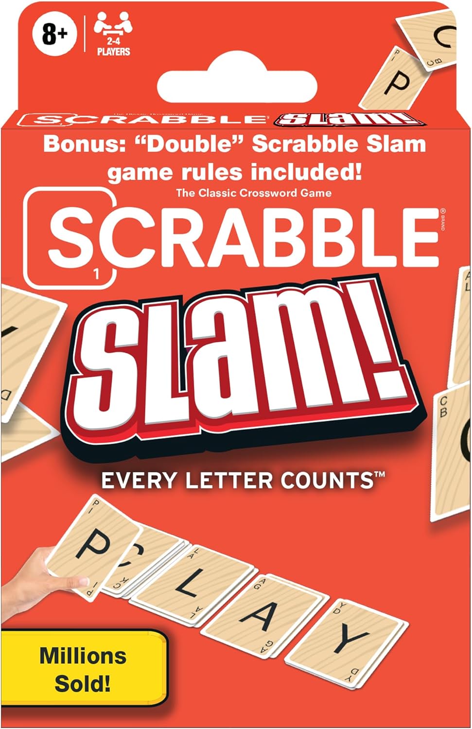 Scrabble Slam Card Game The Original 2000's Mega Hit, Fast-Paced Card Game Version of Scrabble, for 2 to 4 Players, Ages 8+