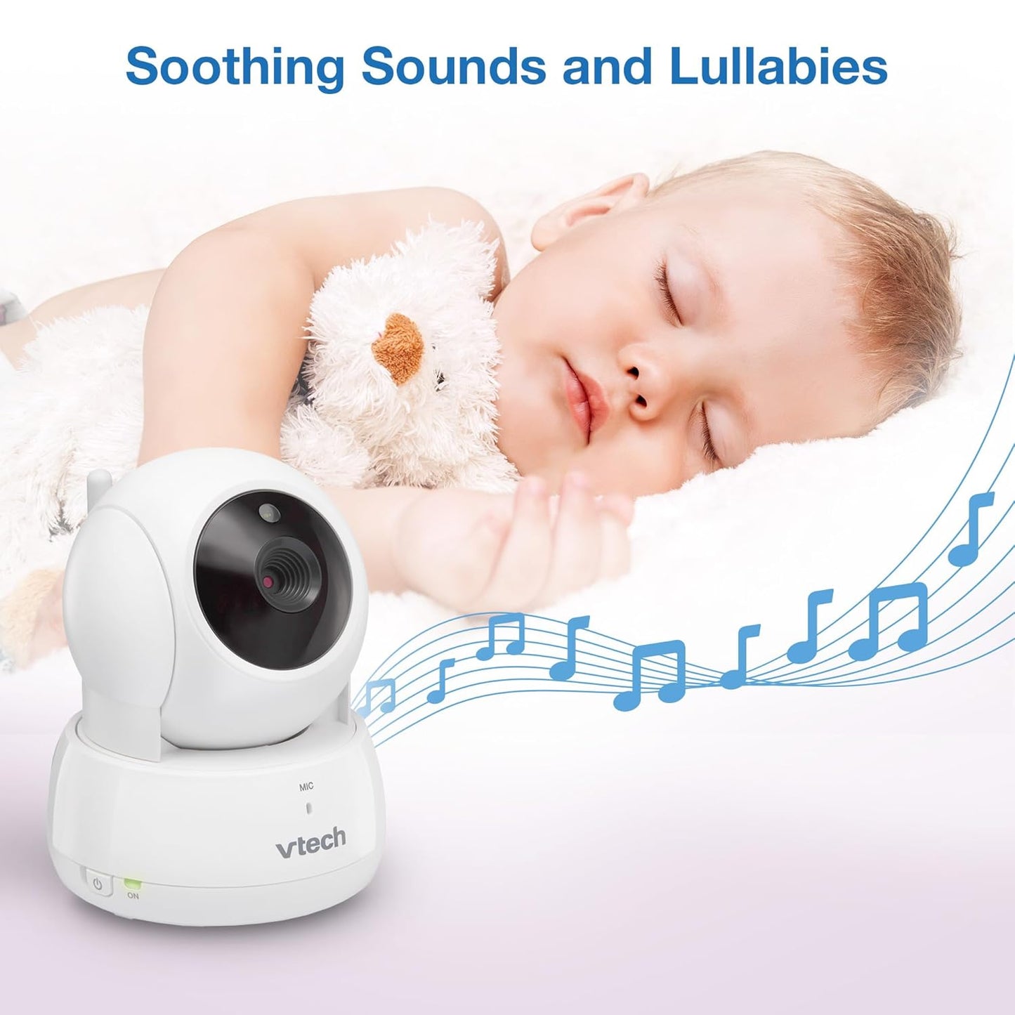 VTech VM924 No WiFi Remote Pan-Tilt-Zoom Video Baby Monitor - 5" LCD Screen, Up to 17Hrs Video/31Hrs Audio Battery, 1000ft Range, Night Vision, Soothing Sounds, Temperature Sensor