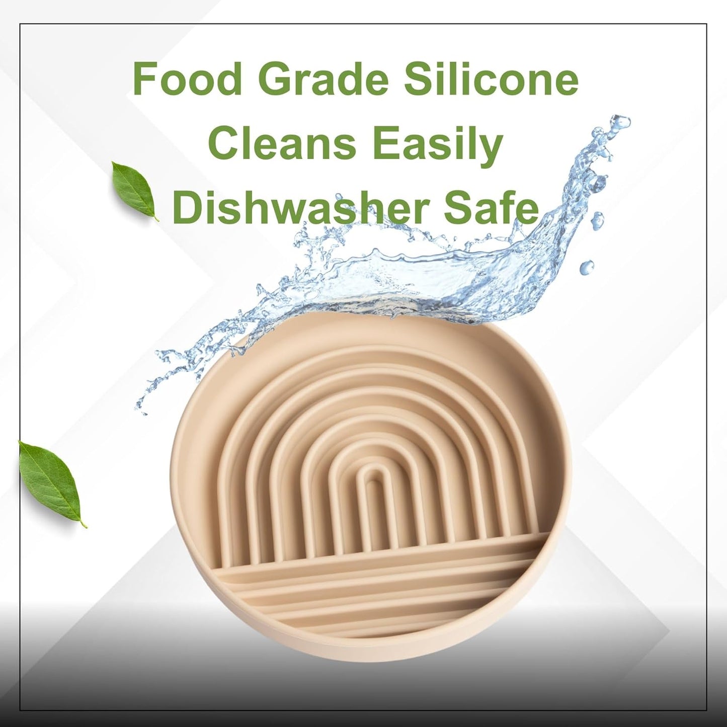 Modern Rainbow Pet Slow Feeder Bowl, Silicone Slow Feeder for Dogs & Puppies, Slow Eating, Modern Lick Mat Design, Reduces Gulping, Dishwasher Fit, for All Breed, Durable Mealtime Puzzle (Sunstone)