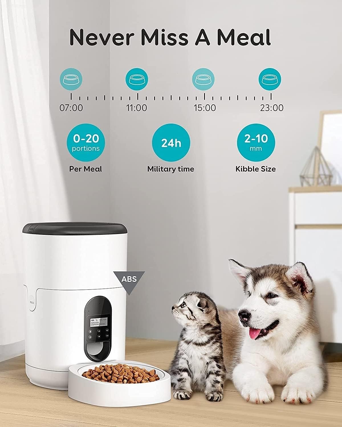 pet Water Dispenser 4L Automatic Feeder for Cats 2L/67oz Stainless Steel Water Fountain & Dog Bowl 2-in-1 Set with 3 Filters& Mat for Cats Dogs cat Fountain