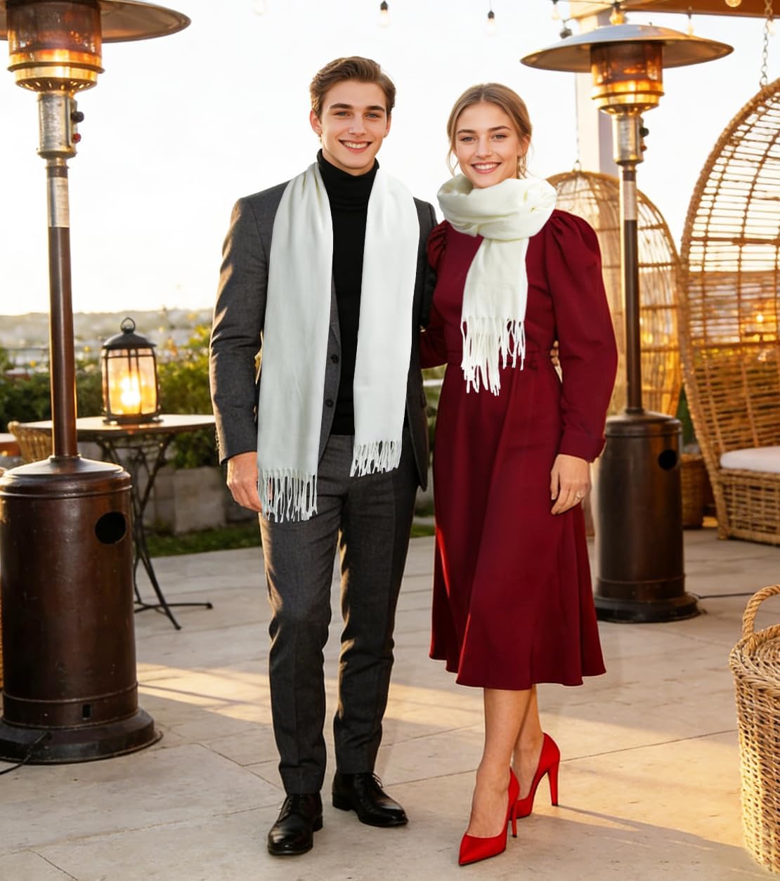Winter Soft Long Scarf, Pashmina Shawls and Wraps, Warm Large Scarves for Men Women Evening Dress Wedding