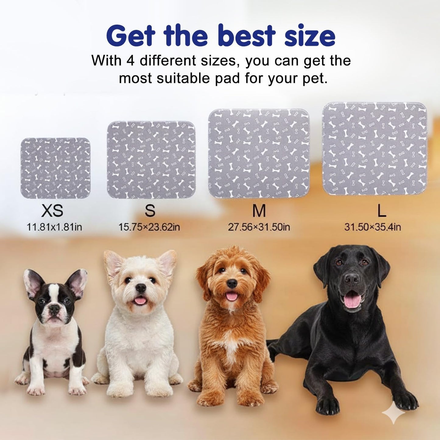 Puppy Pads with pheromones, Elite Pads for Cats, Washable Puppy Pads for Dogs and Cats, Leak-Proof & Anti-Slip Pet Training Pad for Home & Travel(Grey, L: 31.5" × 27.6")