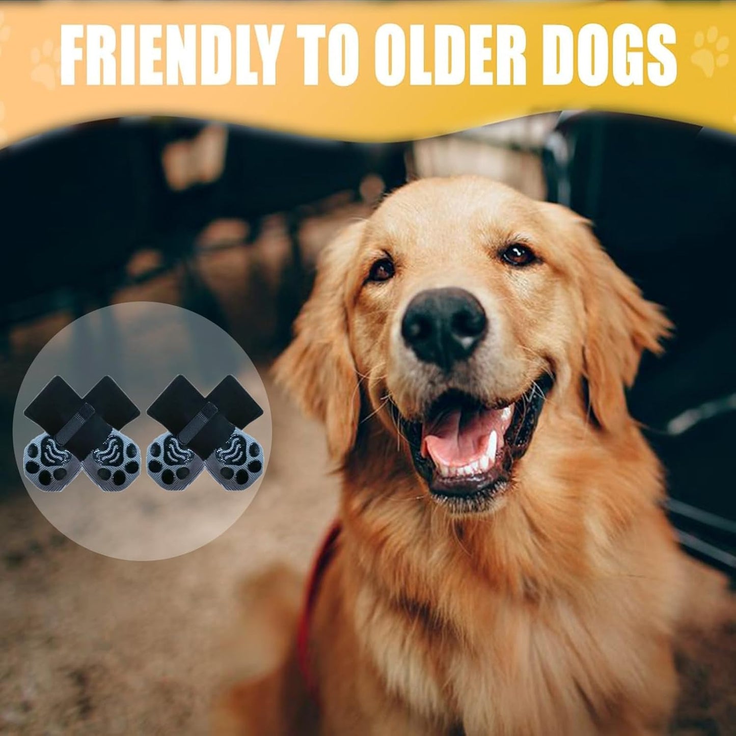 Dog Socks to Prevent Licking Paws, Strong Traction on Hardwood Floors Anti Slip Paw Protectors Dog Socks Booties Shoes for Hot Pavement and Winter (XS, Paw Style)