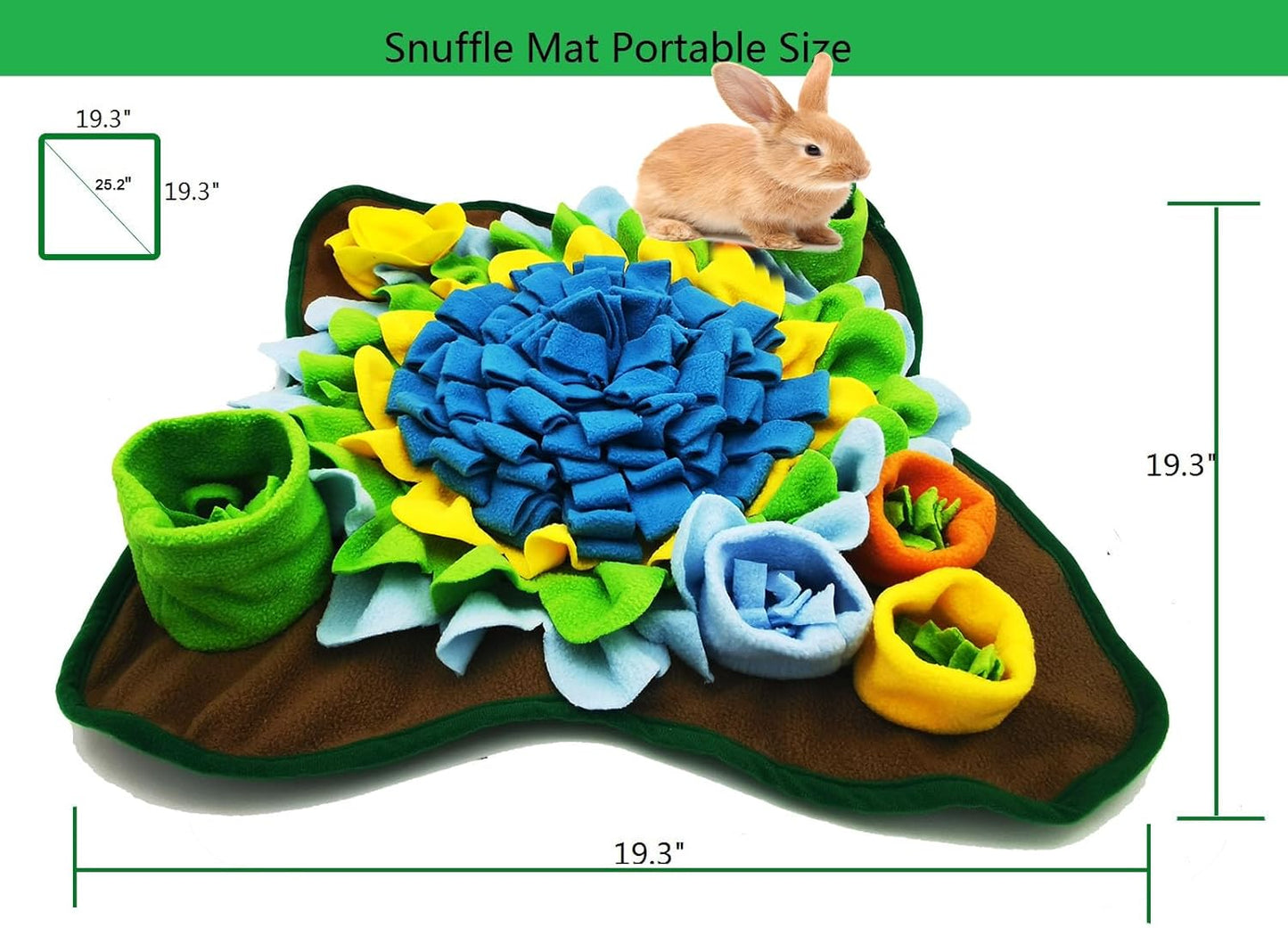 Dogs Snuffle Mat Pet Feeding Mats Puppy Sniffing Pad ,Cat Doggies Interactive Puzzle Toys for Multiple Breeds Encourages Natural Foraging Skills,Training and Stress Release (Blue-01)