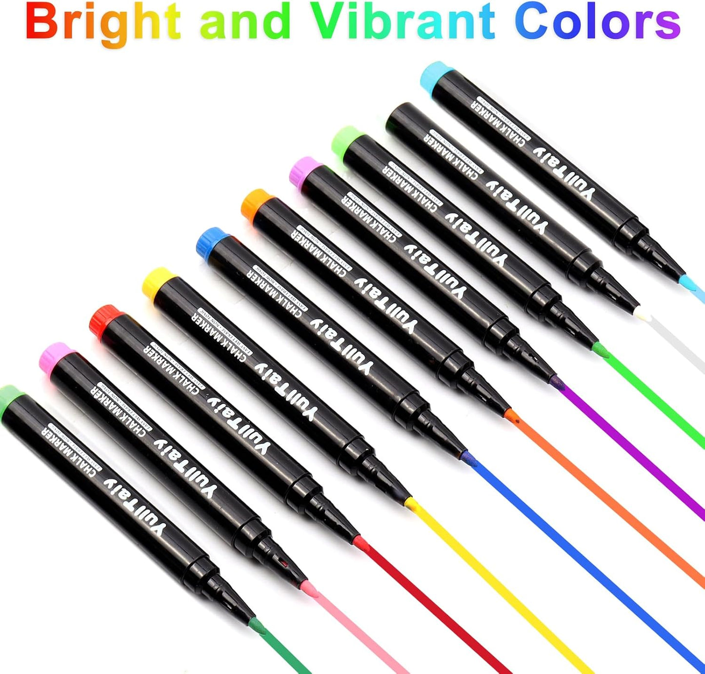 Liquid Chalk Markers for Acrylic Calendar Planning Board, Dry Erase Board Whiteboard, Glass, Mirror, 1mm Fine Points, Easy Wet Erase (10 Color)