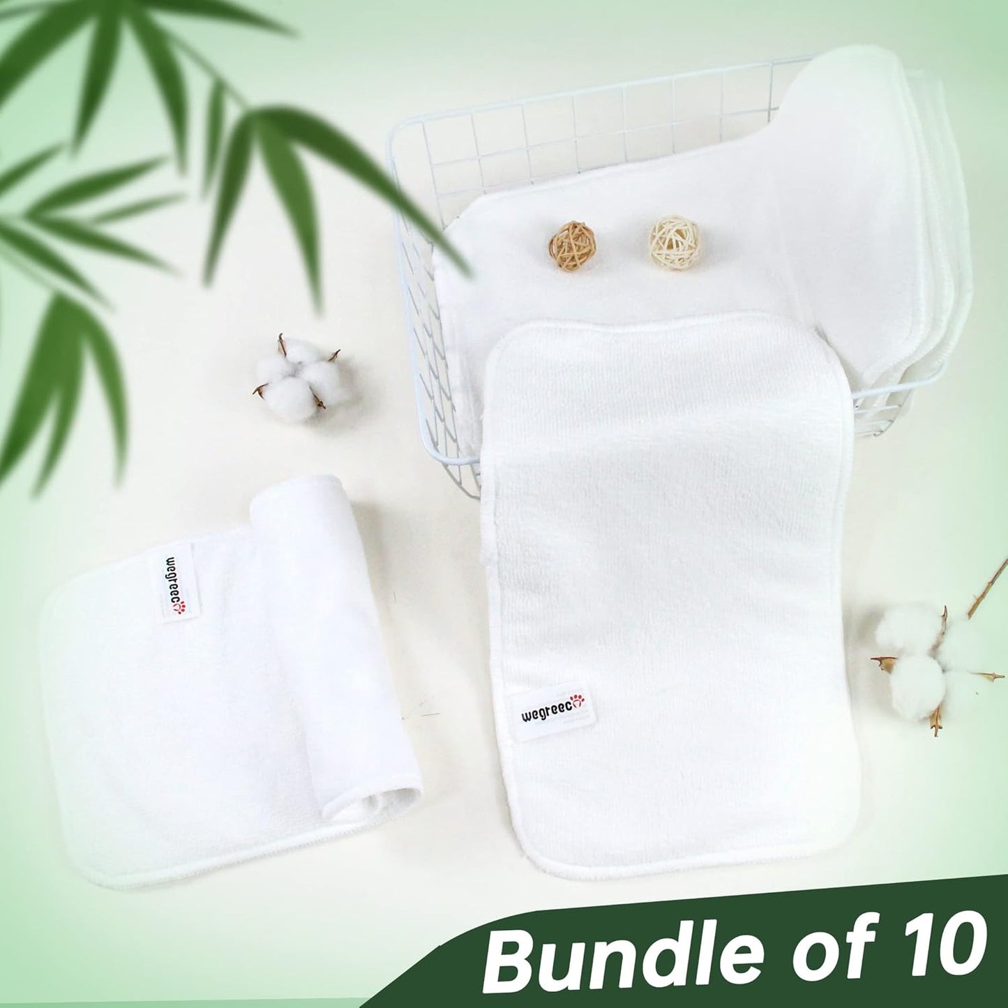 Wegreeco Dog Diaper Pads - Bundle of 10 -(Female Small,2.7"x 5.9")