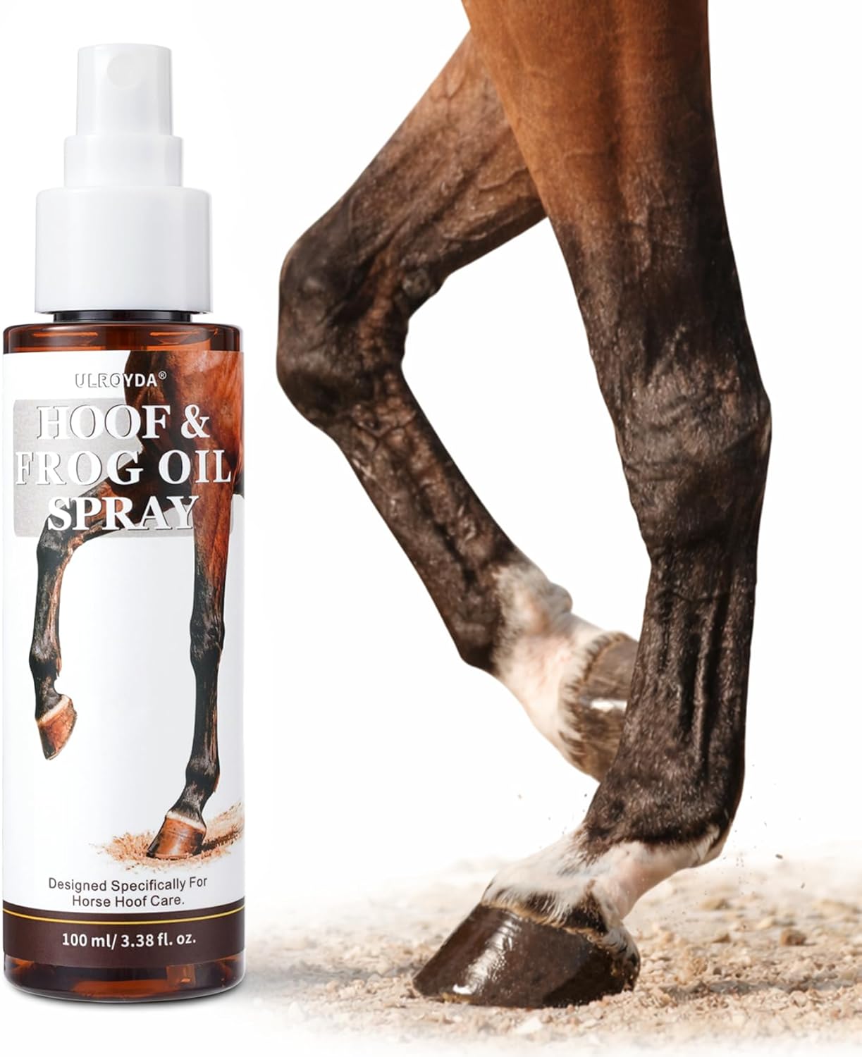 Hoof Oil Spray for Horse – Deep Hydration & Frog Care | Jojoba, Coconut & Tea Tree Formula | Repairs Dry, Cracked, Brittle Hooves & Boosts Natural Shine | 3.38 oz