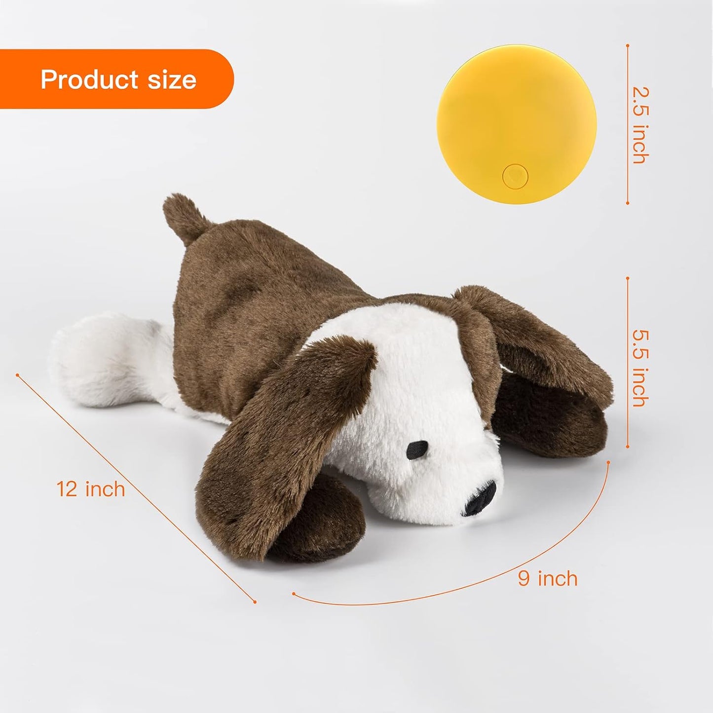 Heartbeat Puppy Toys Dog Heartbeat Toy for Dog Anxiety Relief and Calming Aid, Heartbeat Stuffed Animal for Puppy Sleep Aid Crate Training, Puppy Essentials Needs Gifts