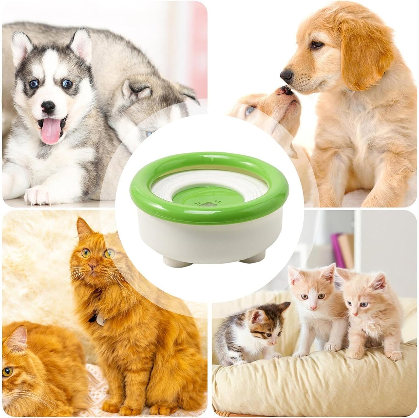 No Drip Dog Water Bowl - 1500ML Fountain Dispenser | Spill Proof Cat Water Bowl with Non-Slip Base - for Kitten Small Medium Breed Feeding Bunny Kennel Cage Outdoor Indoor Clean Floor