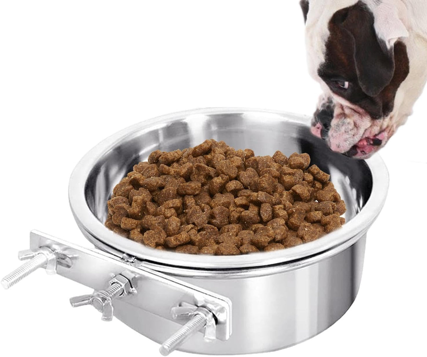 Outdoor Dog Bowl - Stainless Steel Dog Water Bowl | Pets Feeder Small Animal Cup, Wall Mounted Comfort Feeding Bowls for Kennel Crate Cage