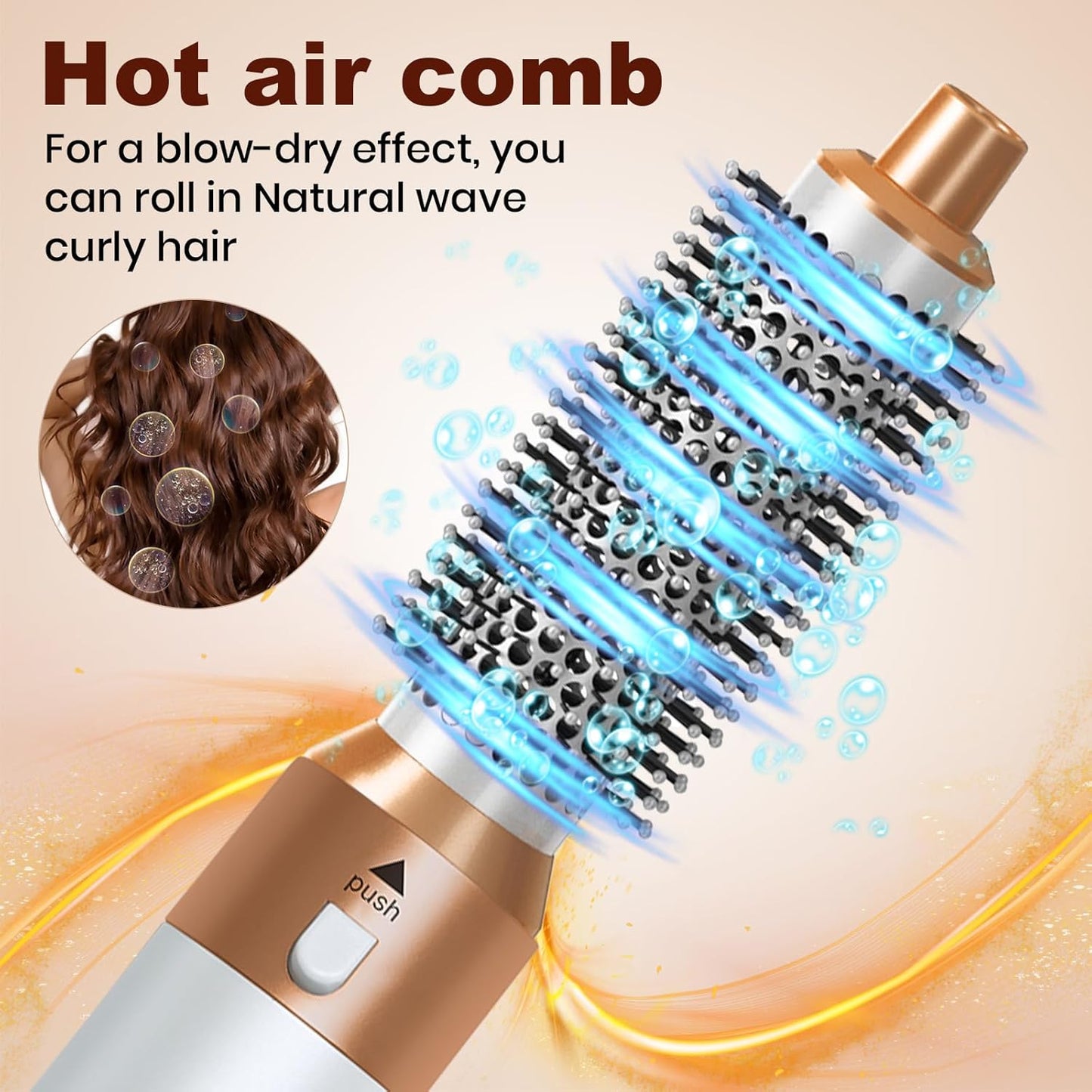 Hair Dryer Brush 5 in 1, Negative Ion Blow Dryer Brush Set, 110,000 RPM High - Speed Hot Air Brush Air Styler Curling Wrap Air Curler,Curling Iron Hair Styling Tools for Straight Curl Drying Smoothing