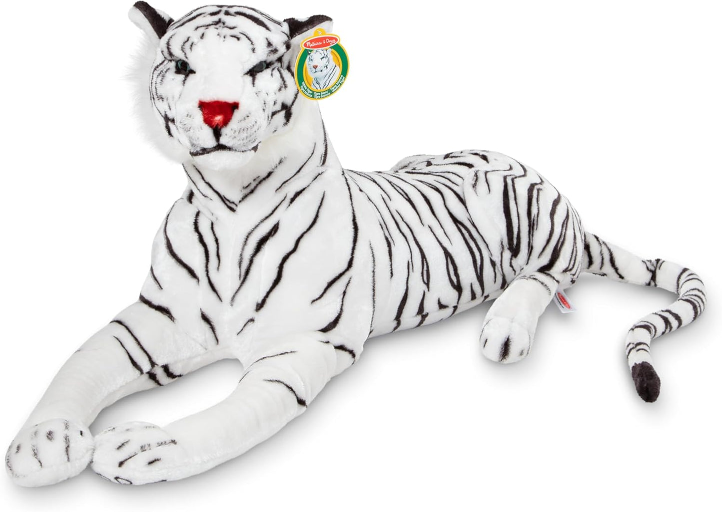 Melissa & Doug Giant Siberian White Tiger - Lifelike Stuffed Animal (Over 5 feet Long)