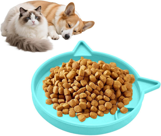 Slow Feeder Cat Bowl, Puzzle Non-Slip Pet Dish for Cats and Puppies, Indoor Outdoor Feeding Bowl, Promotes Healthy Digestion, Prevents Choking, Easy to Clean, Keeps Floor Clean During Mealtime