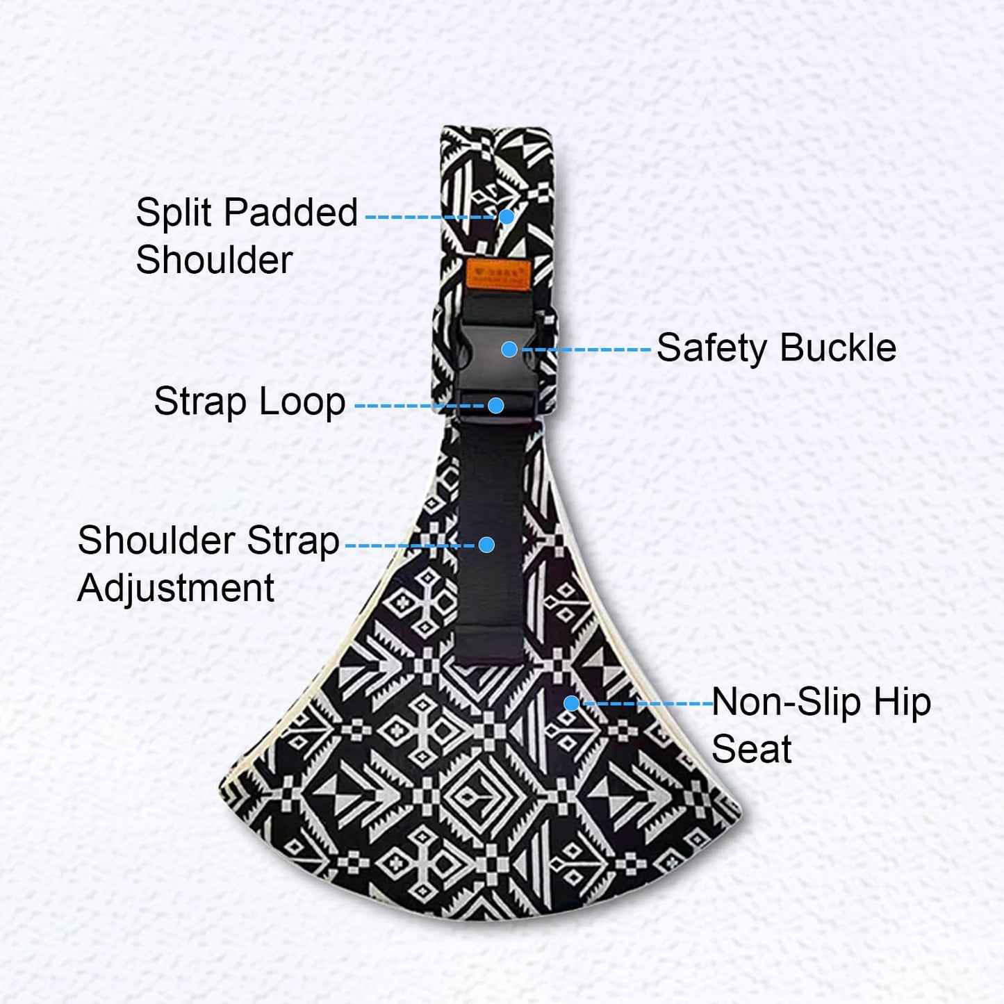 Baby Sling Carrier Newborn to Toddler, Toddler Carrier,Adjustable Baby Sling Carrier Non-Slip Hip Seat Carrier Carrying 10-30 lbs(Black)
