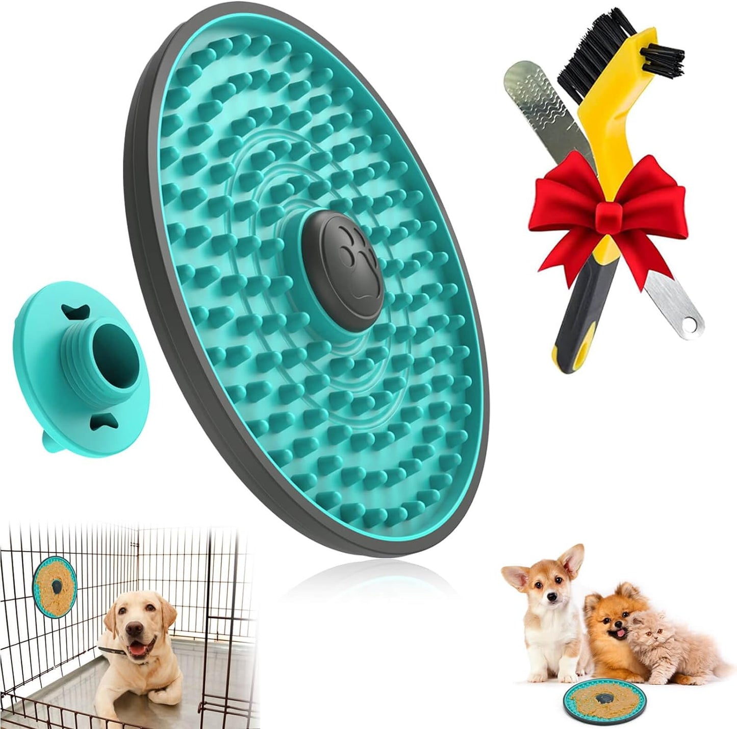 Lick Mat for Dogs, Dog Crate Lick Pads Slow Feeder, Lick Pad Crate Training Toy Crate Lick Plate,Very Suitable Peanut Butter, Treats Yogurt, Bolognese, for Boredom Relief Licking Pad