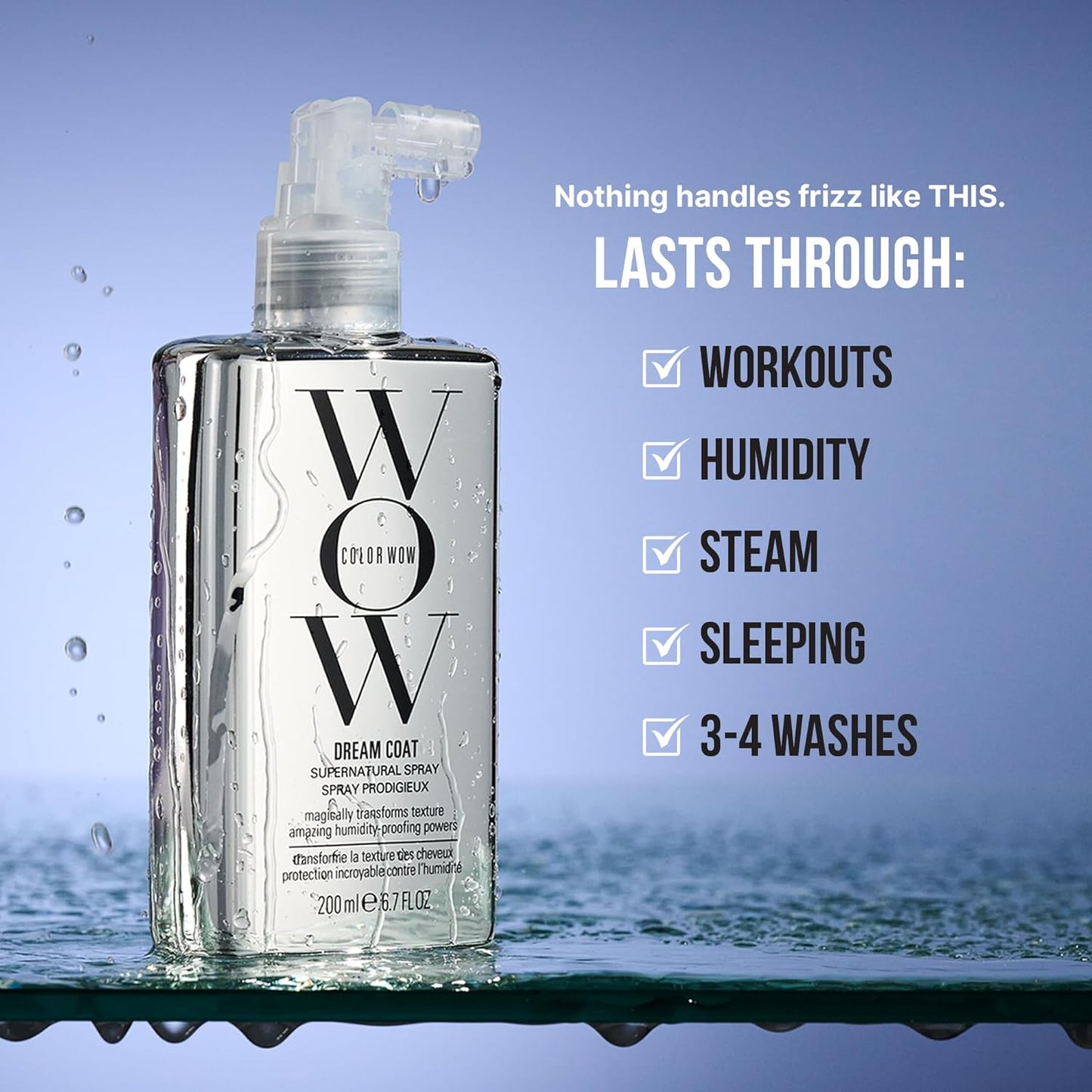 COLOR WOW Dream Coat Anti-Humidity Treatment Spray – Anti-Frizz Hair Smoothing Spray with Built-in Heat Protectant, Award-Winning Leave In Treatment for Glassy Smooth, Shiny Styles up to 3-4 Washes