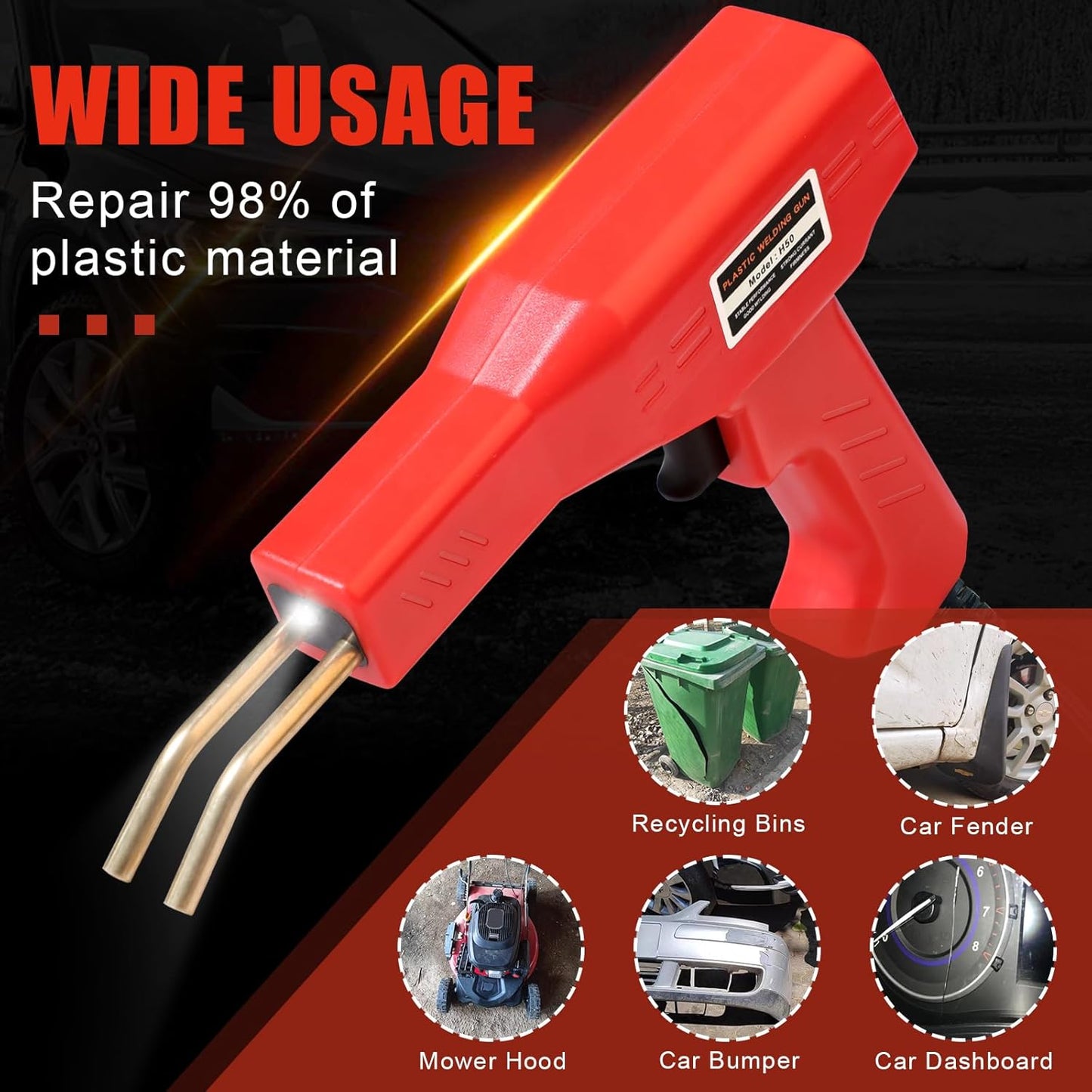 ATOLS Upgraded Plastic Welder, 1000PCS Staples, Pure Copper Transformer, Rapid Heating, Plastic Welding Kit, Hot Stapler Kit, Plastic Welder Gun Kit, Car Bumper Repair Kit, Plastic Repair Kit